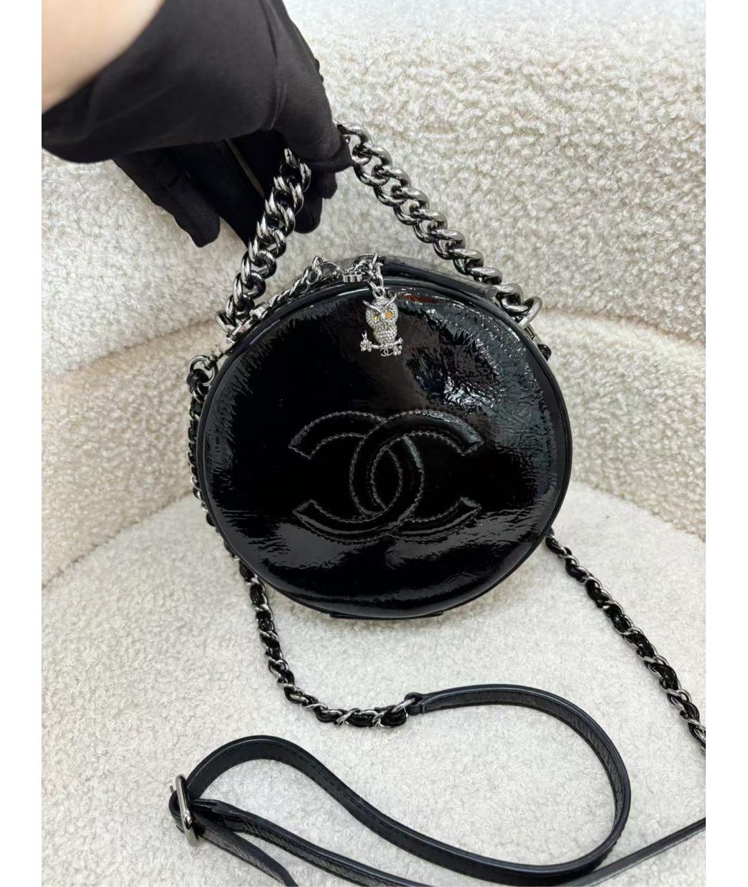 CHANEL Черная кожаная сумка через плечо, фото 6