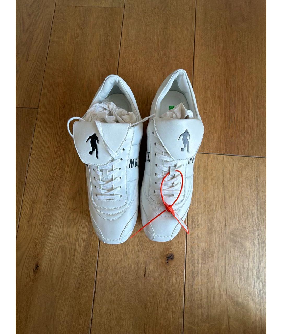 BIKKEMBERGS Белые кожаные низкие кроссовки / кеды, фото 3