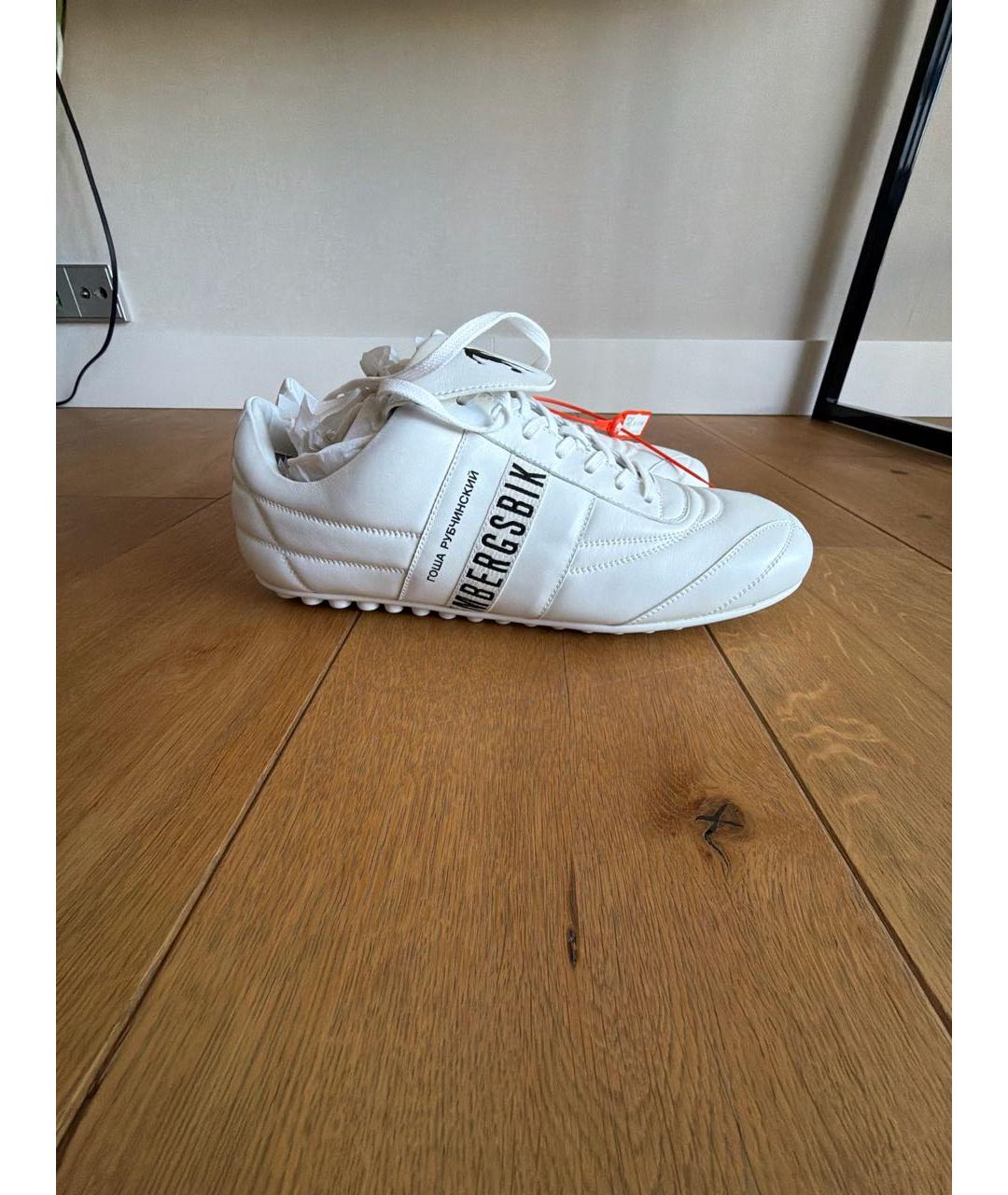 BIKKEMBERGS Белые кожаные низкие кроссовки / кеды, фото 6