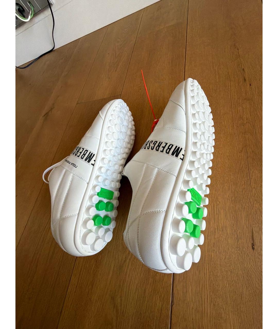 BIKKEMBERGS Белые кожаные низкие кроссовки / кеды, фото 5
