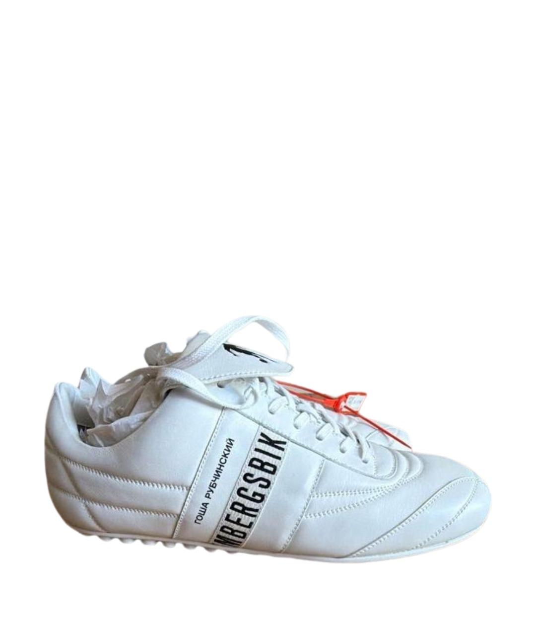 BIKKEMBERGS Белые кожаные низкие кроссовки / кеды, фото 1