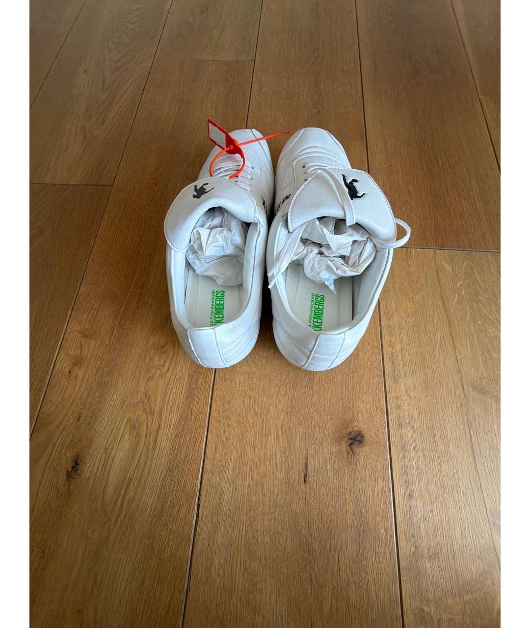 BIKKEMBERGS Белые кожаные низкие кроссовки / кеды, фото 4