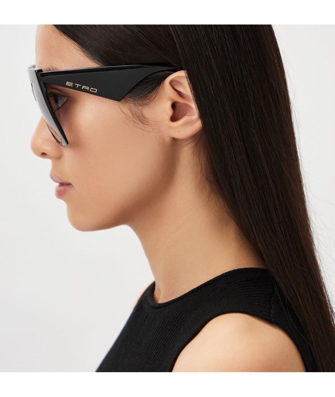 ETRO Черные пластиковые солнцезащитные очки, фото 7