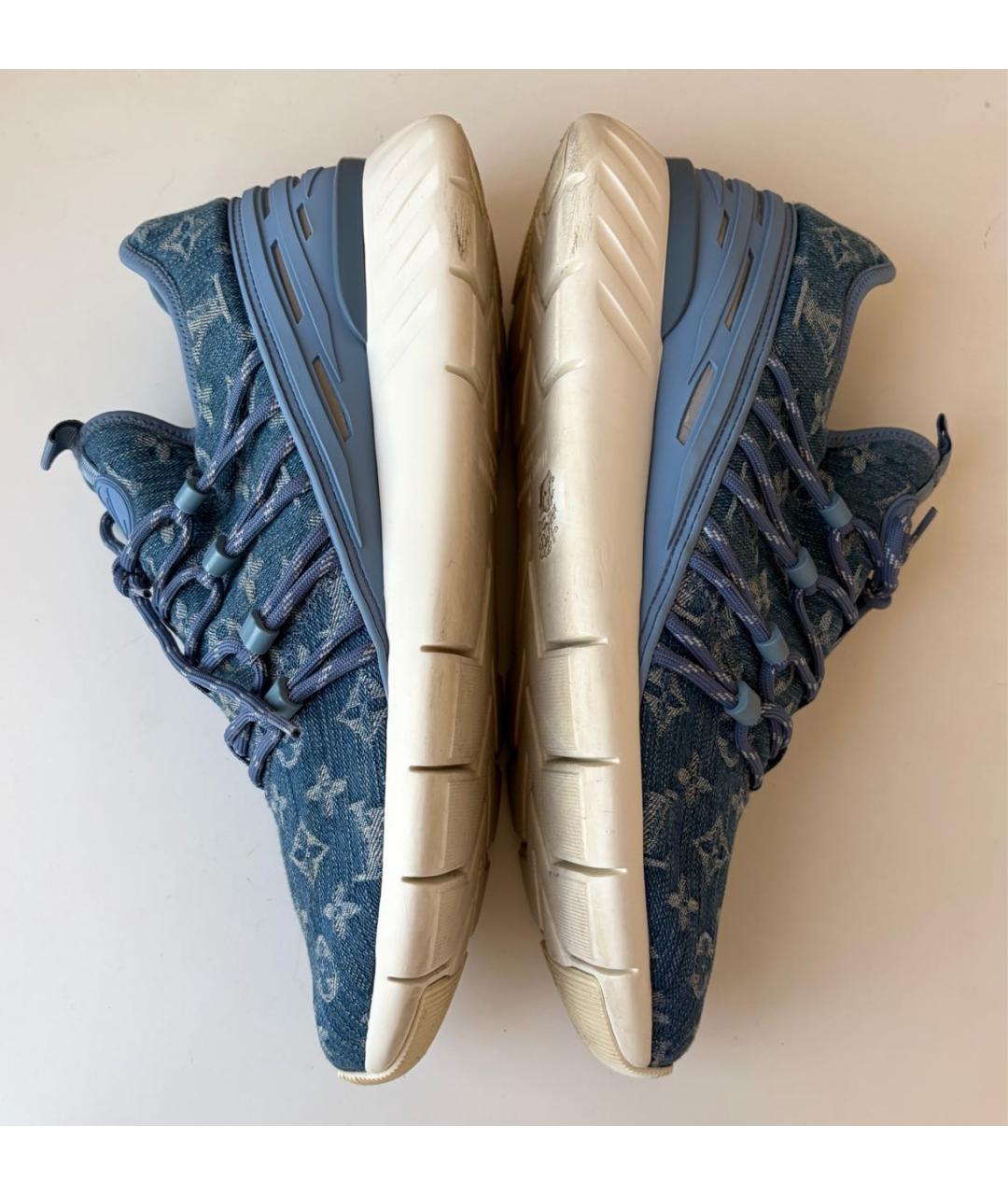 LOUIS VUITTON Голубые текстильные низкие кроссовки / кеды, фото 7