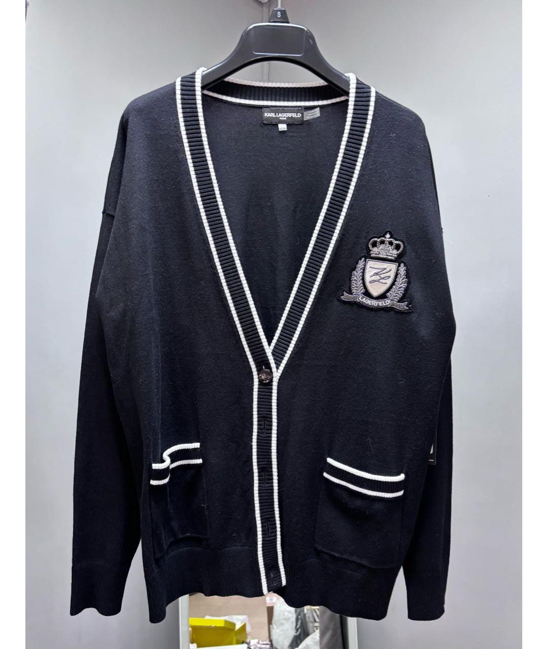KARL LAGERFELD Черный вискозный кардиган, фото 6