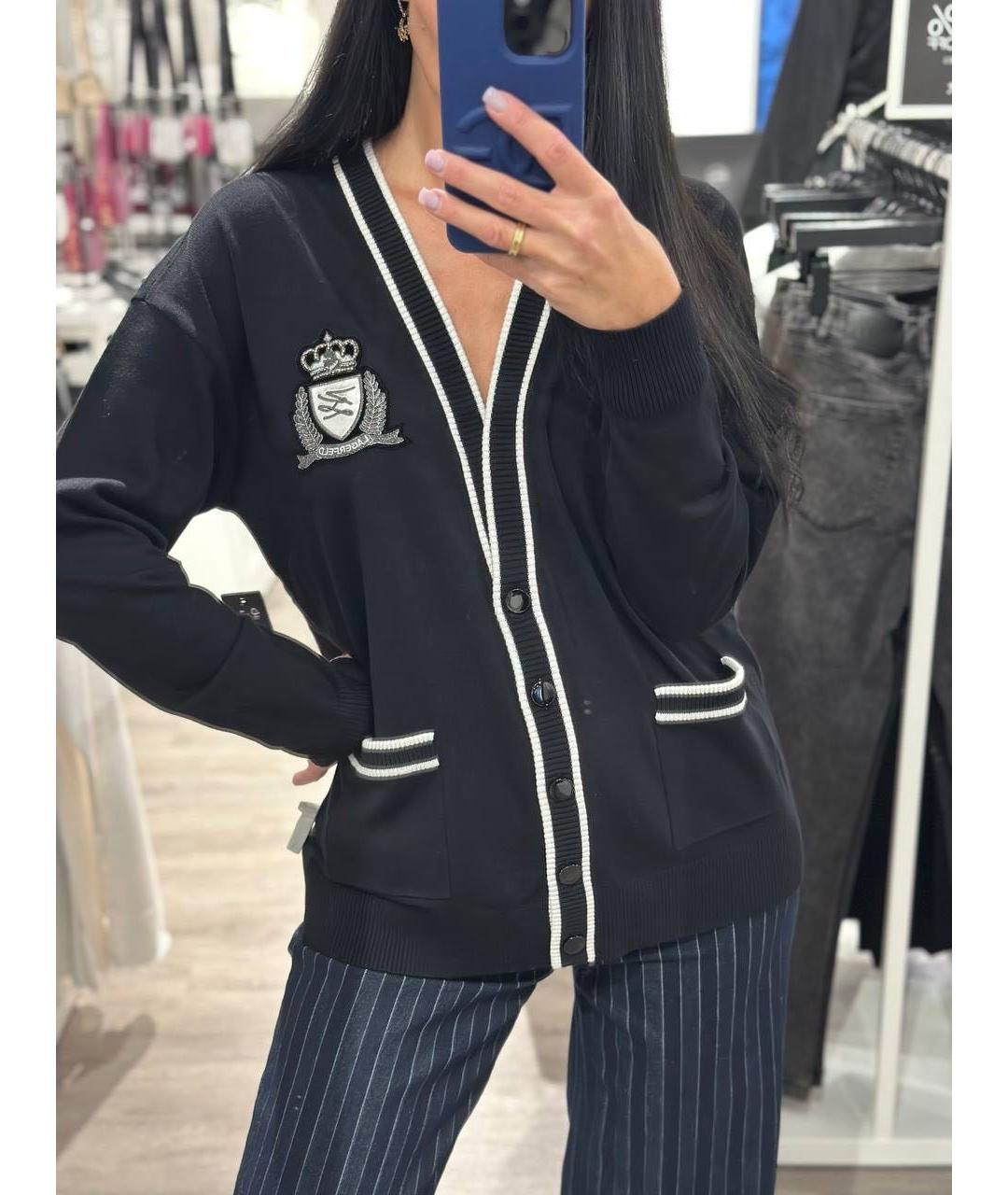 KARL LAGERFELD Черный вискозный кардиган, фото 3