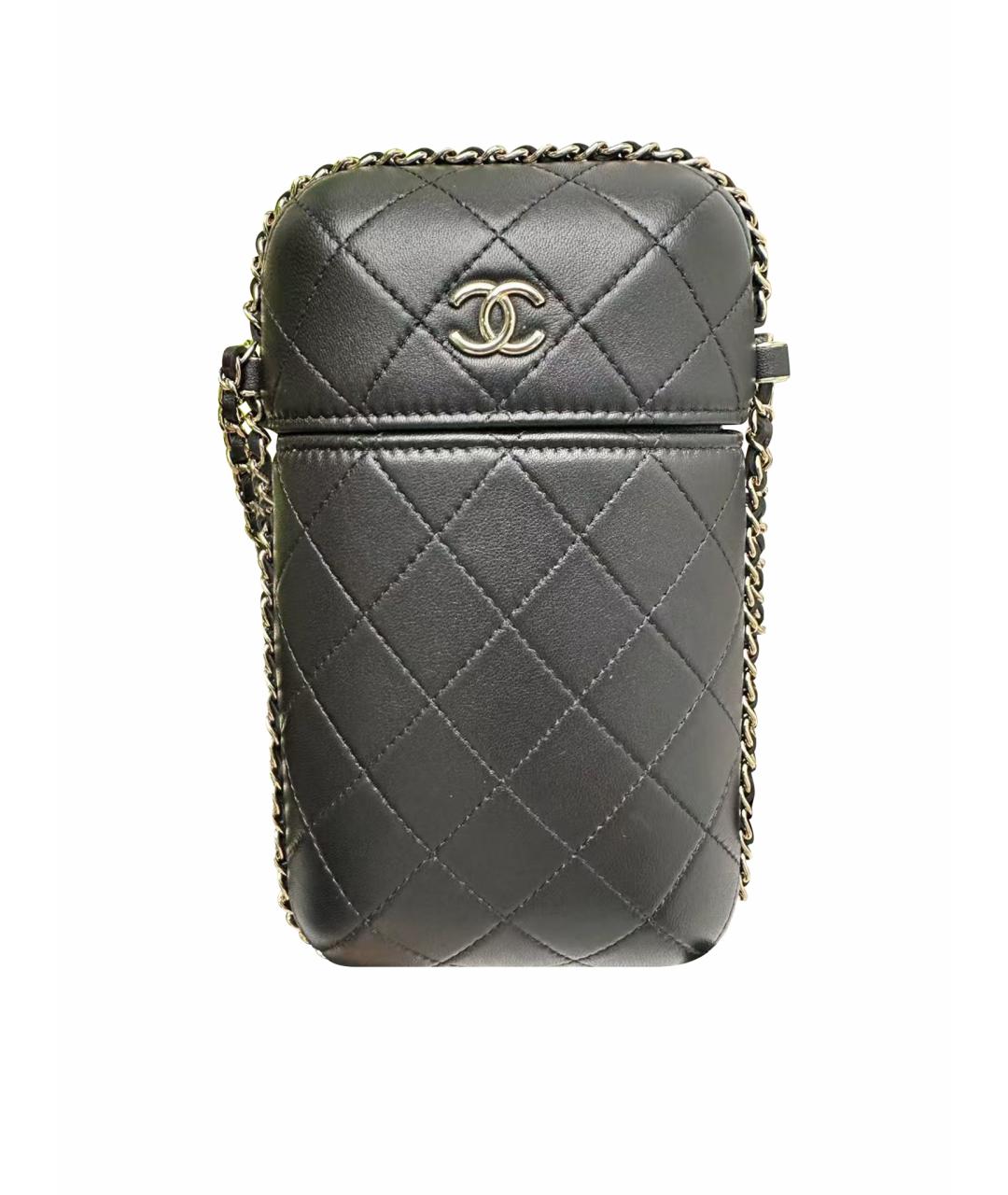 CHANEL Черная кожаная сумка через плечо, фото 7