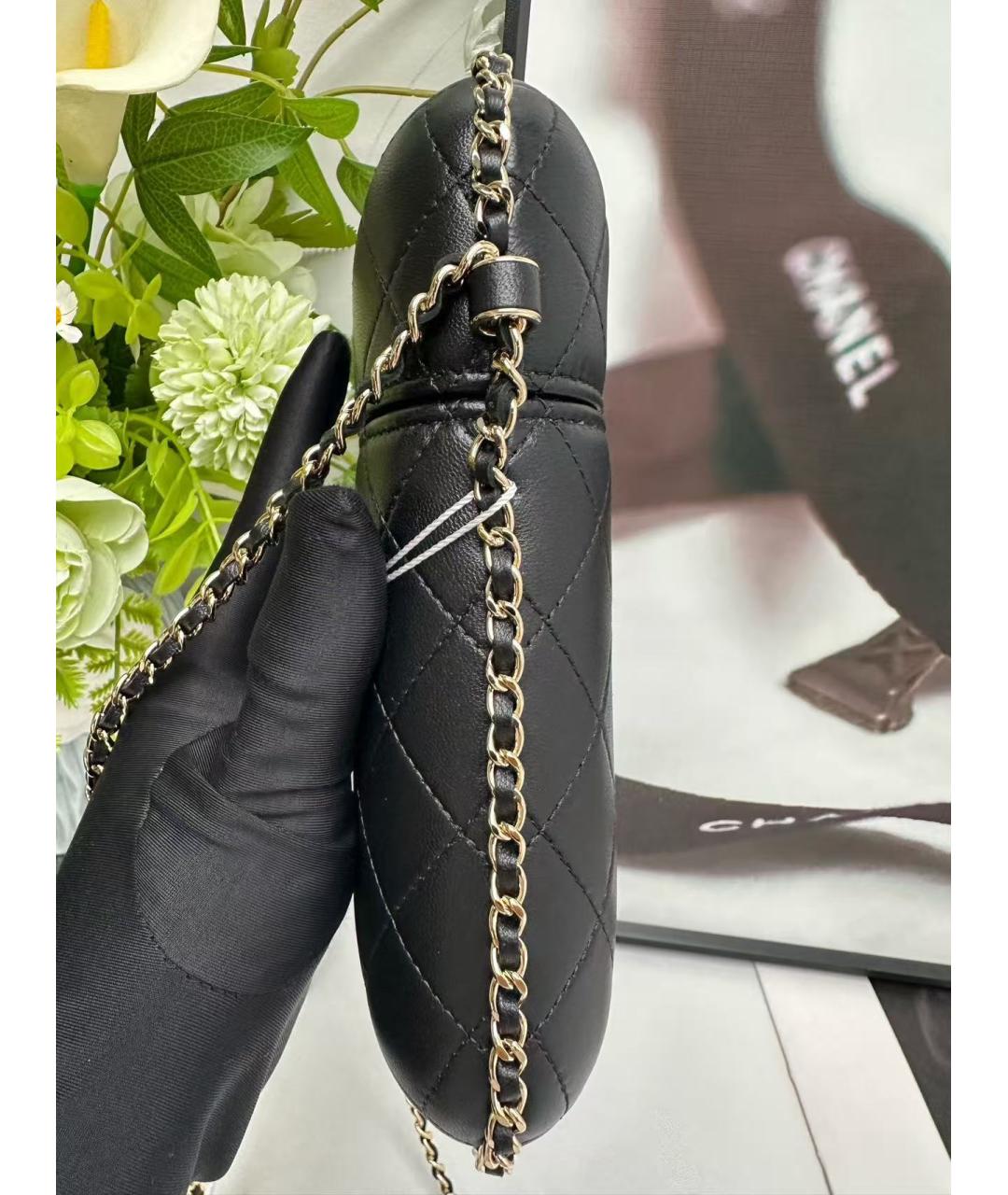 CHANEL Черная кожаная сумка через плечо, фото 4