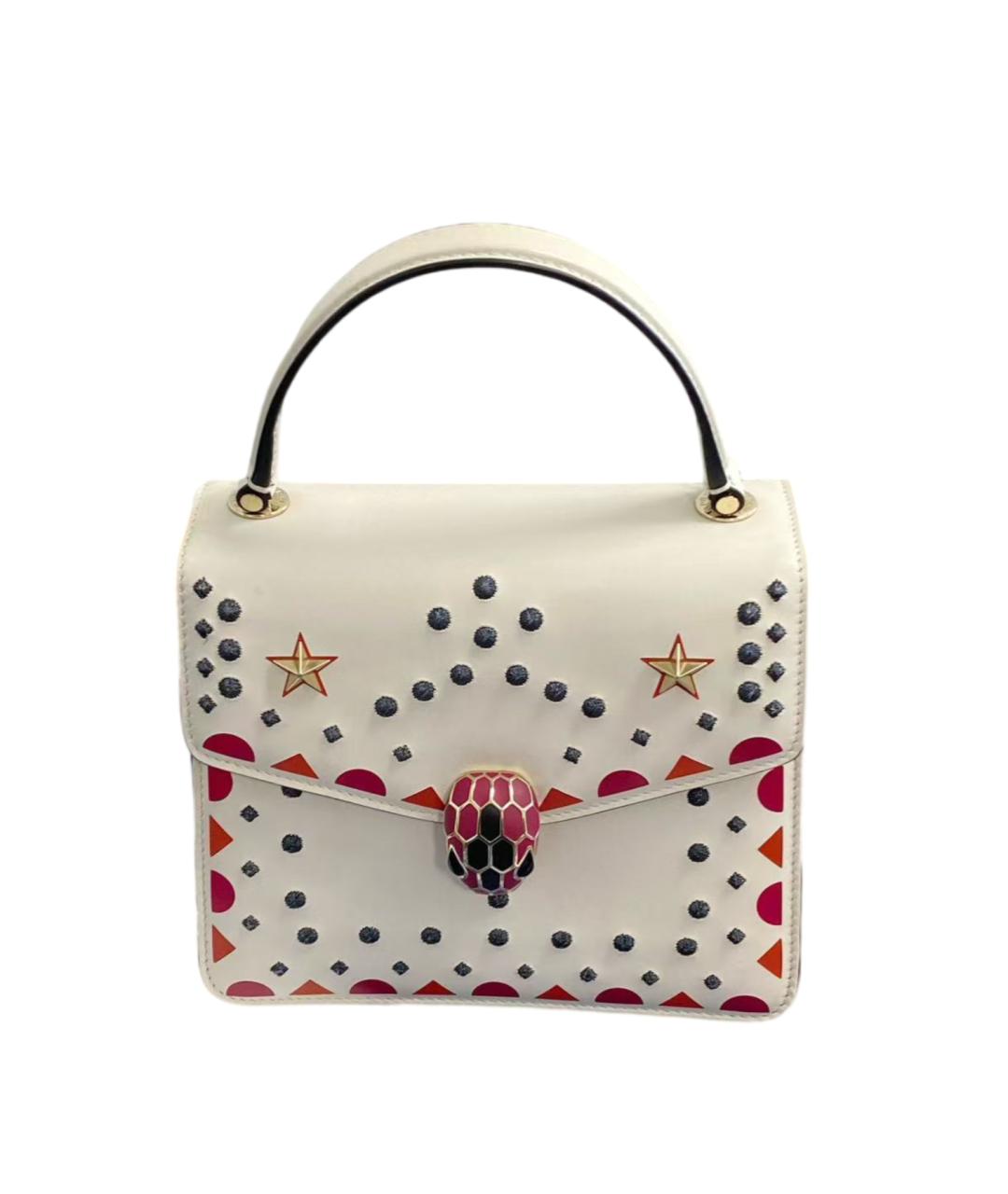 BVLGARI Белая кожаная сумка через плечо, фото 8