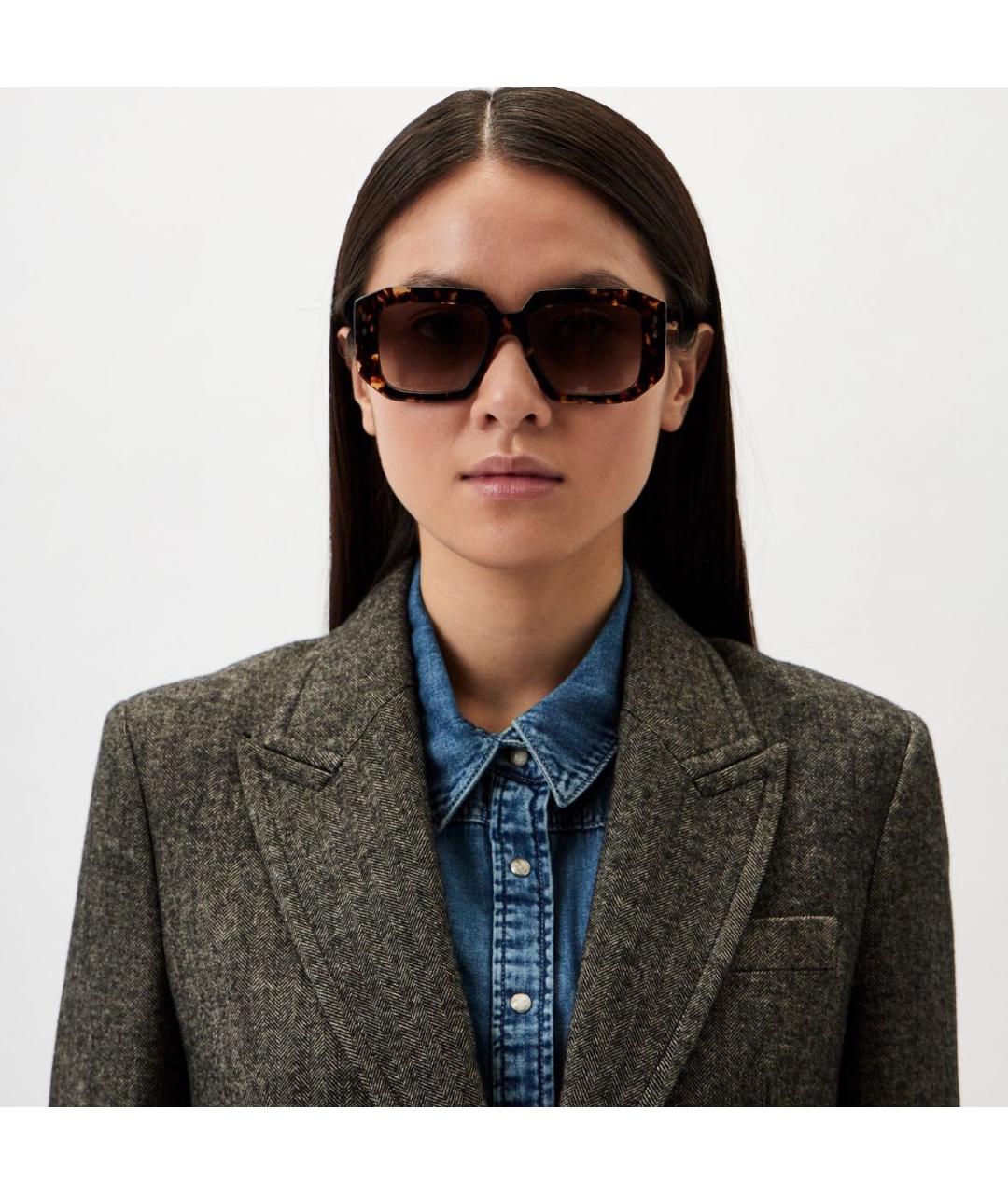 ISABEL MARANT Коричневые пластиковые солнцезащитные очки, фото 5