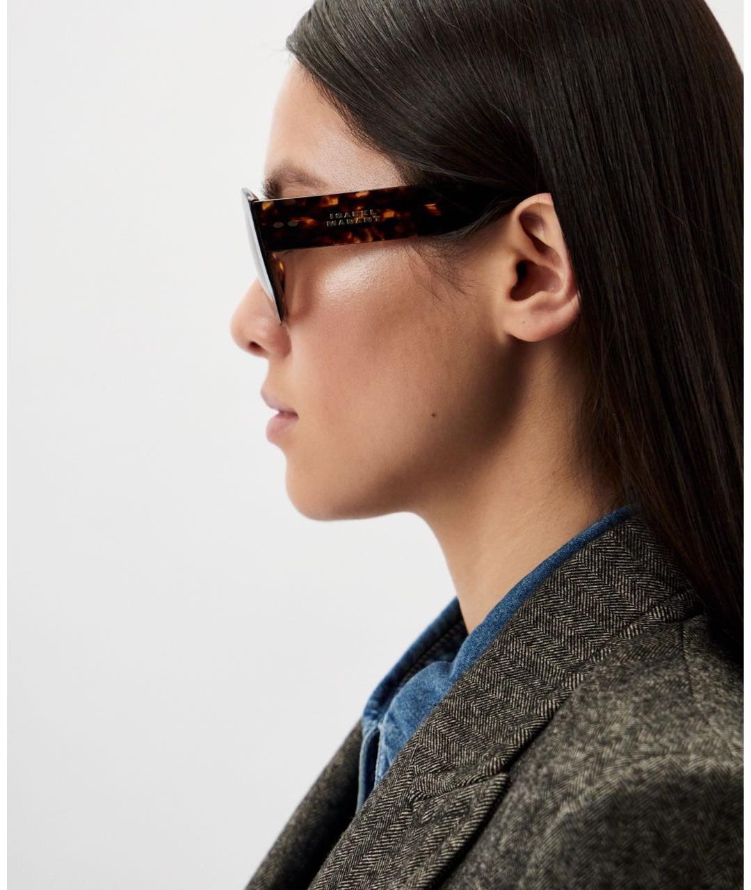 ISABEL MARANT Коричневые пластиковые солнцезащитные очки, фото 6