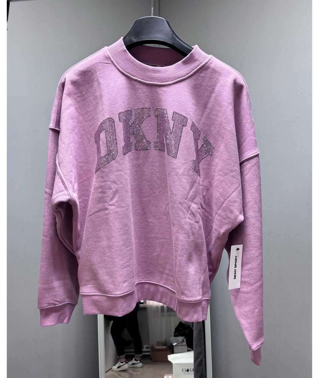 DKNY Розовый хлопко-эластановый костюм с брюками, фото 6