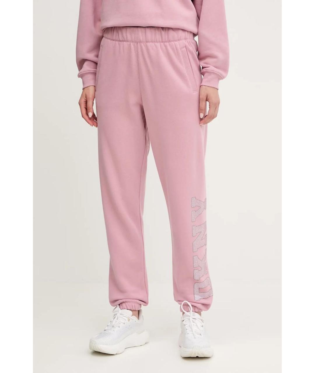 DKNY Розовый хлопко-эластановый костюм с брюками, фото 5