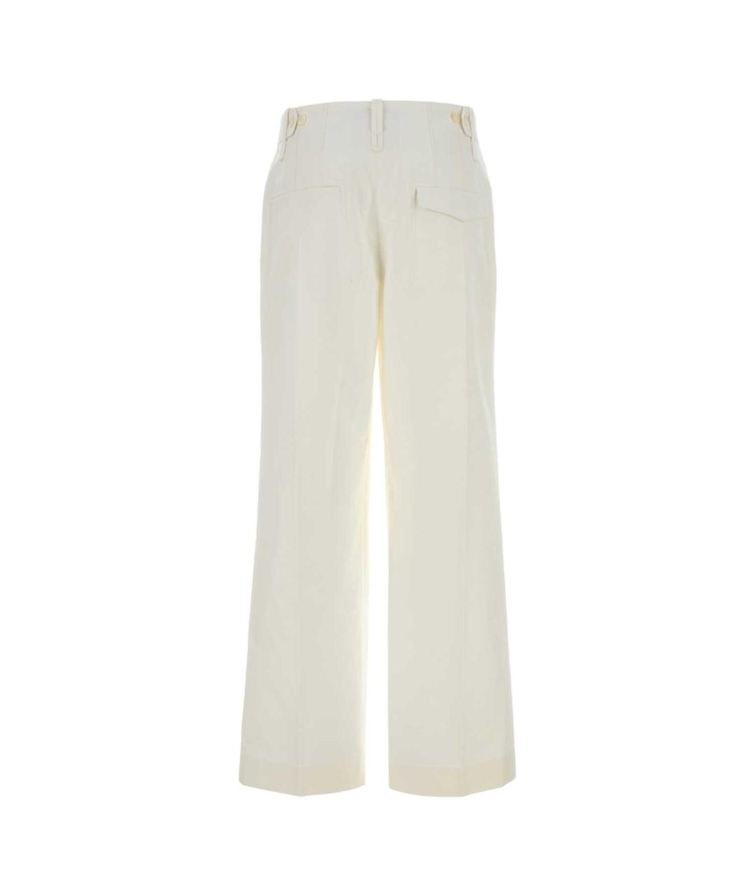 Carven Белые хлопковые прямые брюки, фото 2