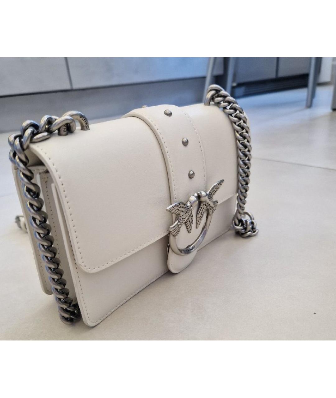 PINKO Белая кожаная сумка через плечо, фото 2