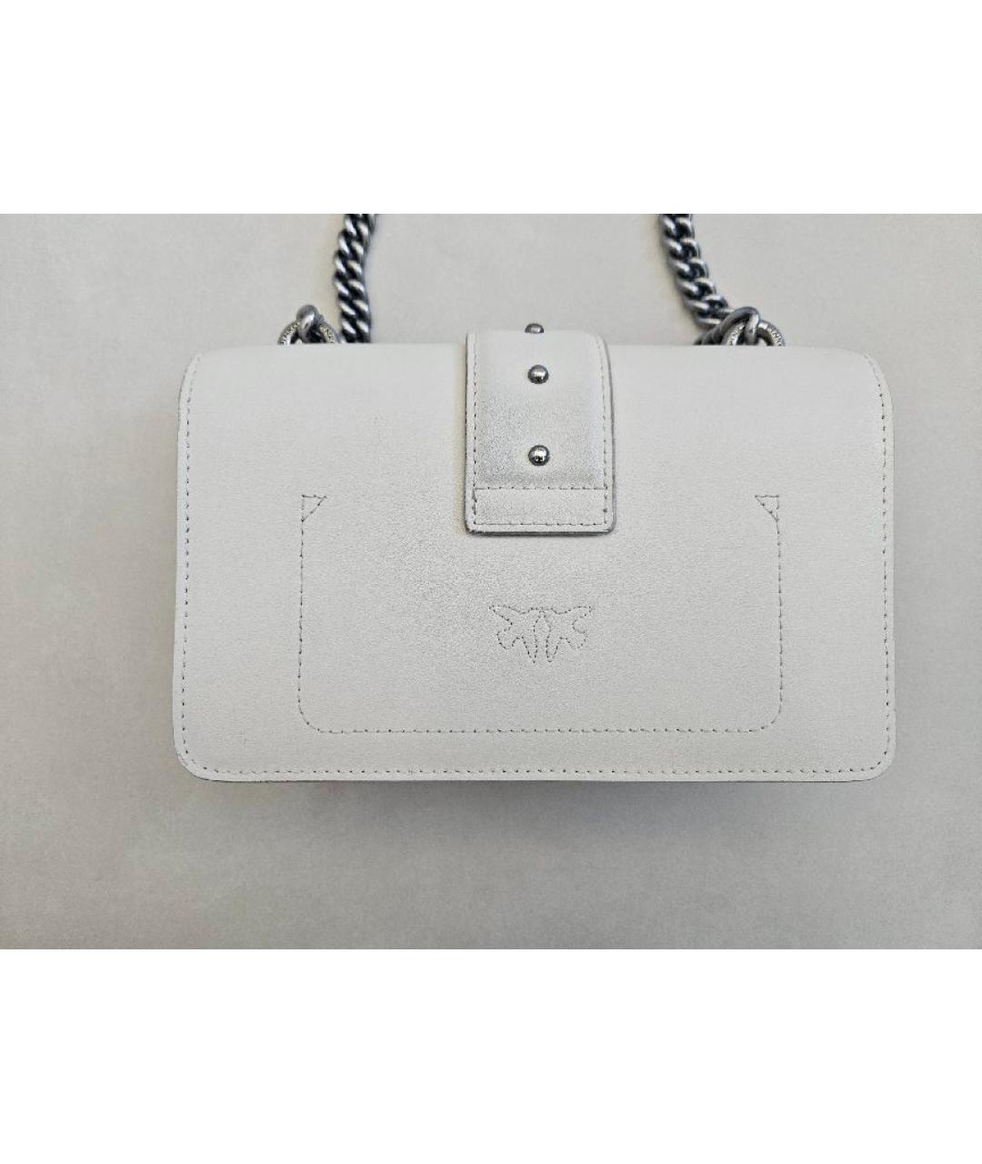 PINKO Белая кожаная сумка через плечо, фото 3