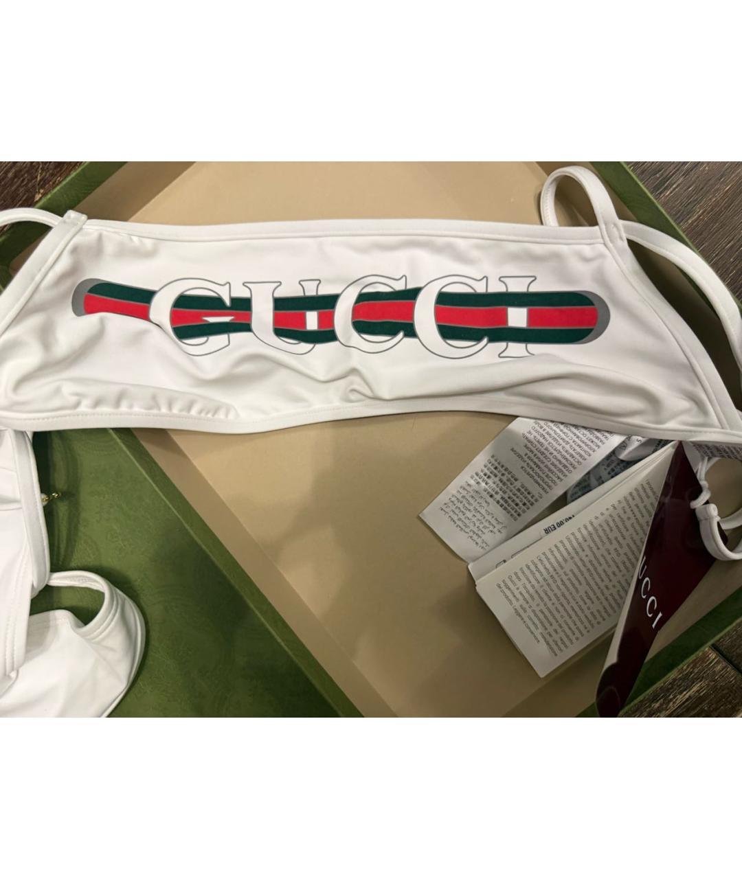 GUCCI Белый полиамидовый купальник, фото 5