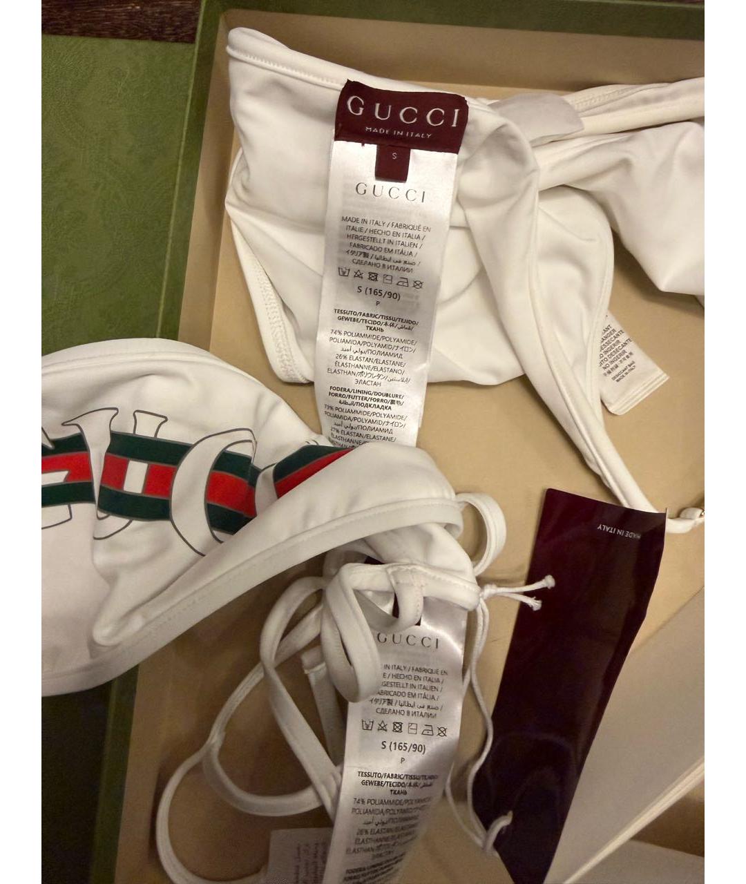 GUCCI Белый полиамидовый купальник, фото 3