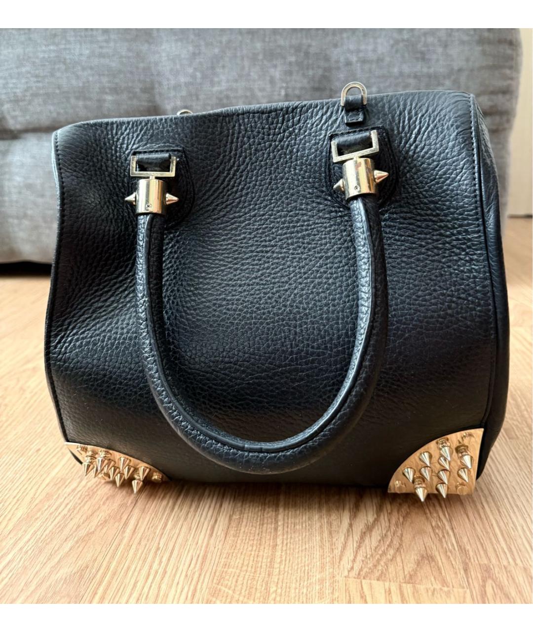 PHILIPP PLEIN Черная кожаная сумка тоут, фото 3