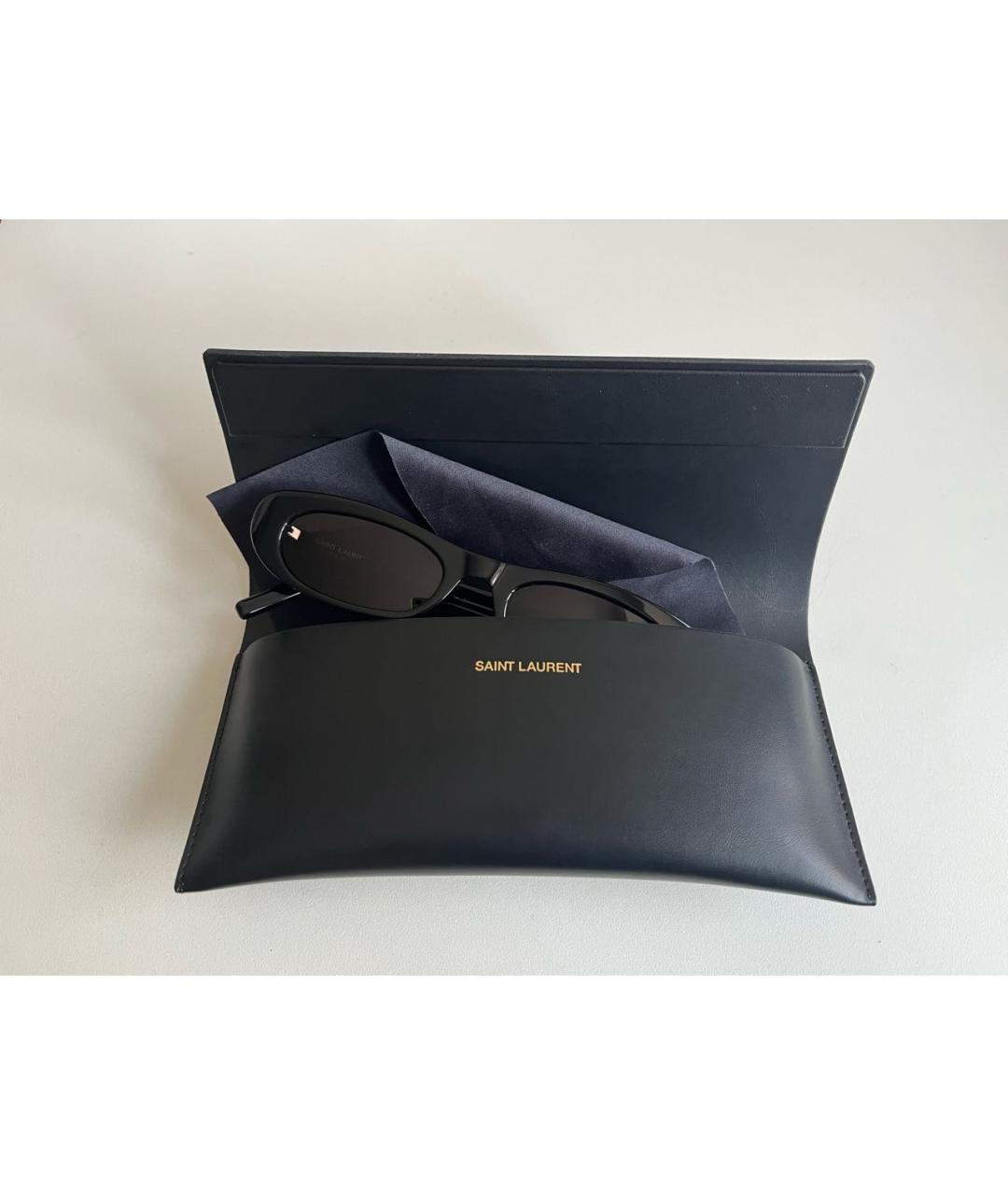 SAINT LAURENT Черные пластиковые солнцезащитные очки, фото 5