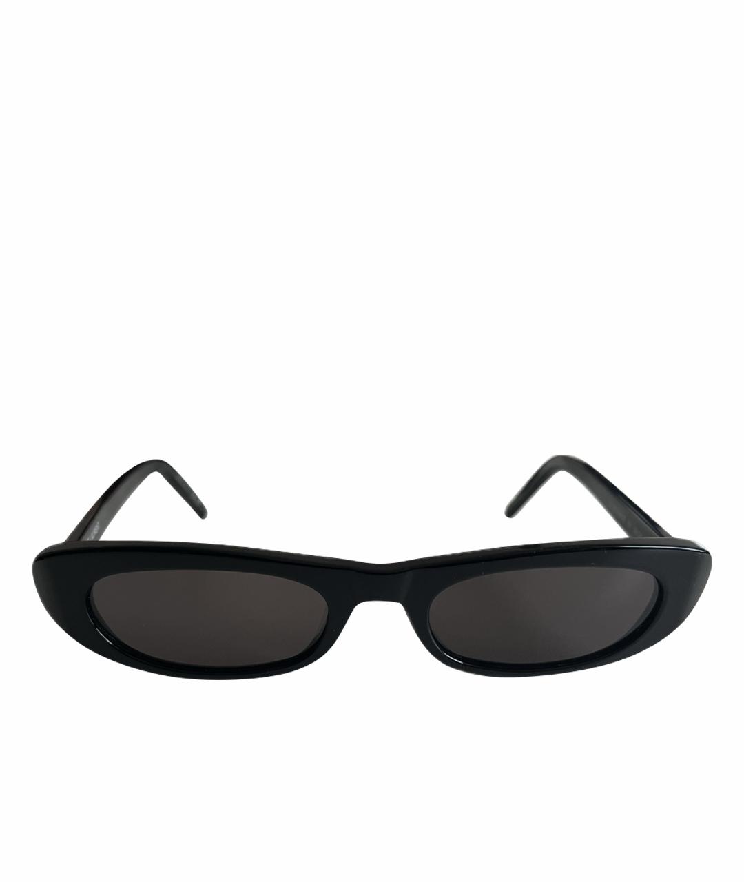 SAINT LAURENT Черные пластиковые солнцезащитные очки, фото 1