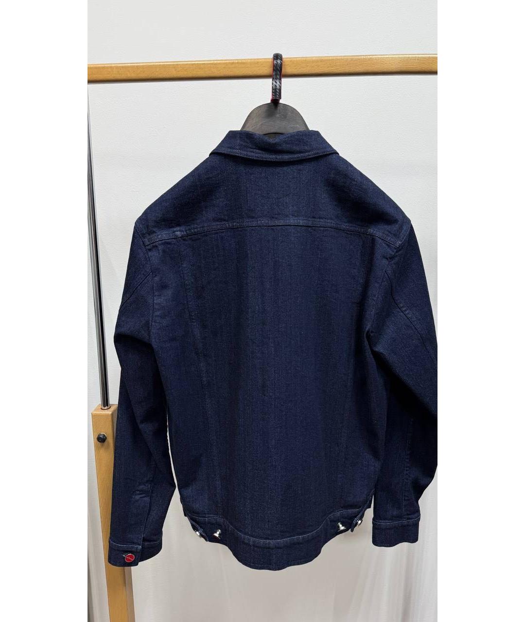 KITON Темно-синяя хлопко-эластановая куртка, фото 5