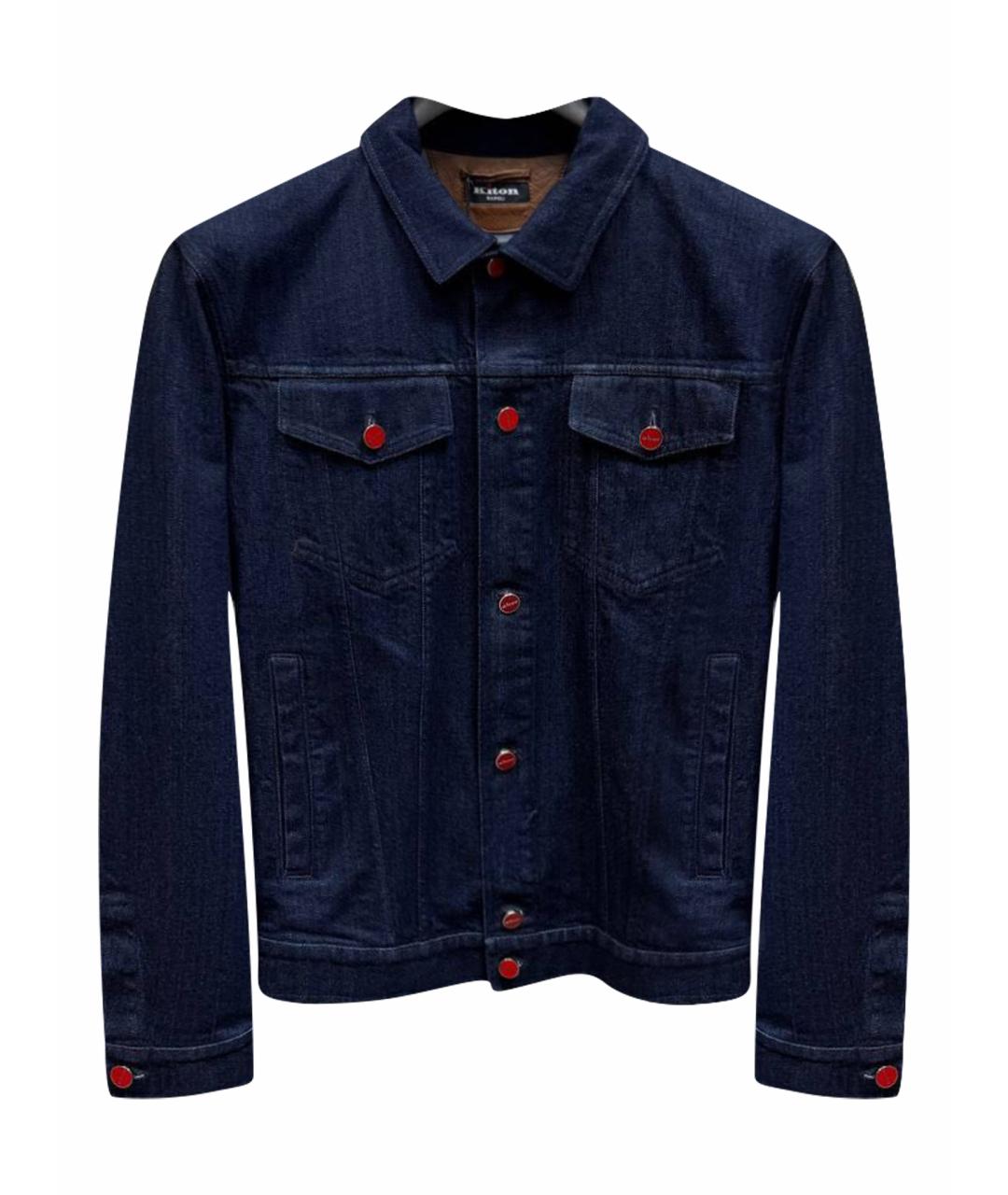 KITON Темно-синяя хлопко-эластановая куртка, фото 1