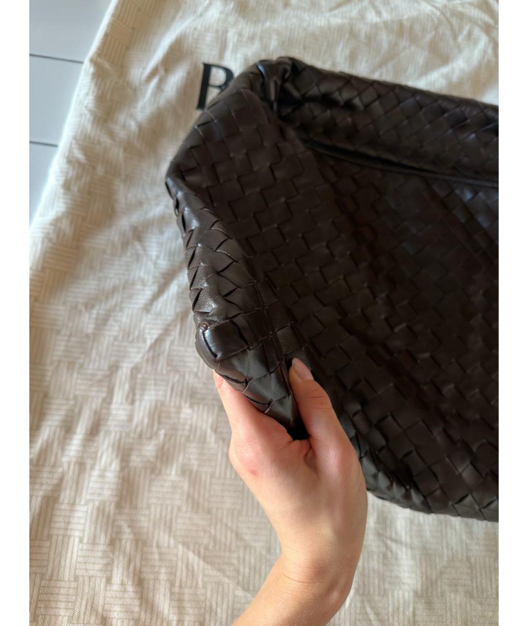 BOTTEGA VENETA Коричневая кожаная сумка через плечо, фото 6
