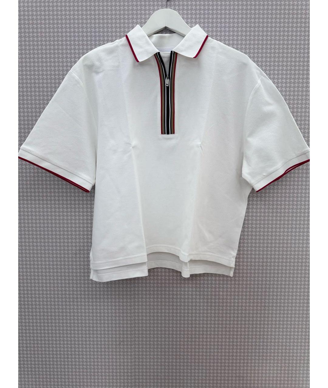 BURBERRY Белая хлопковая футболка, фото 6