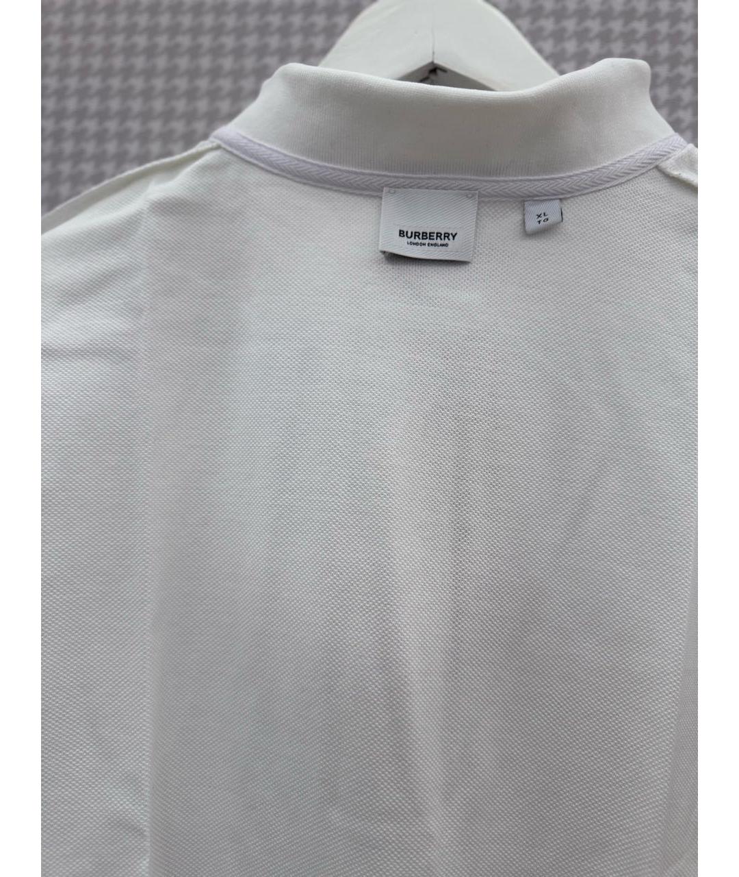 BURBERRY Белая хлопковая футболка, фото 3