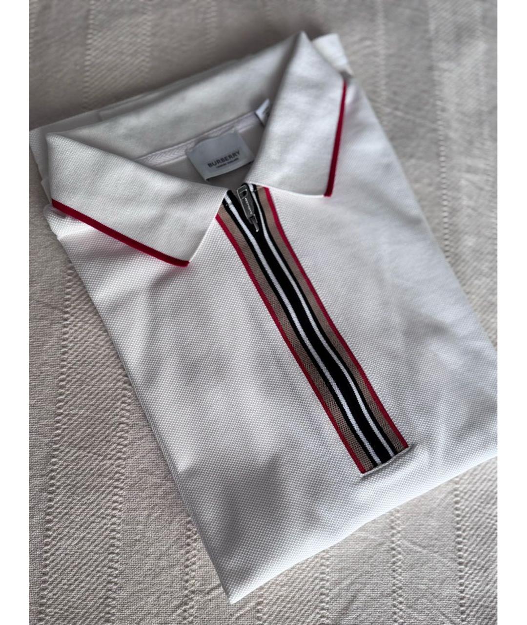 BURBERRY Белая хлопковая футболка, фото 5