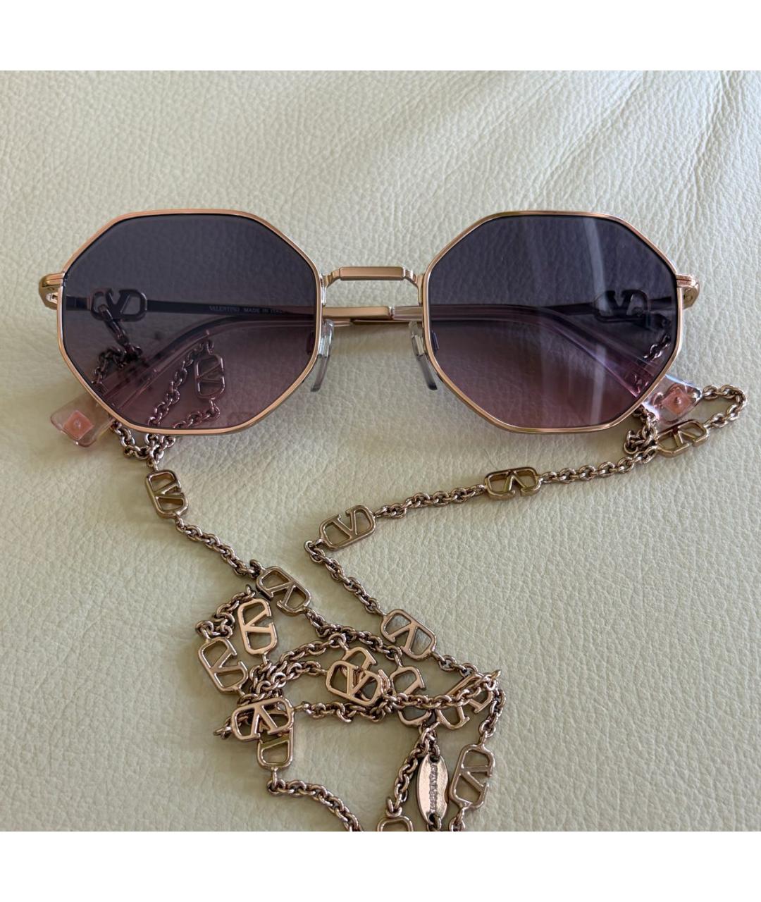 VALENTINO Золотые металлические солнцезащитные очки, фото 8