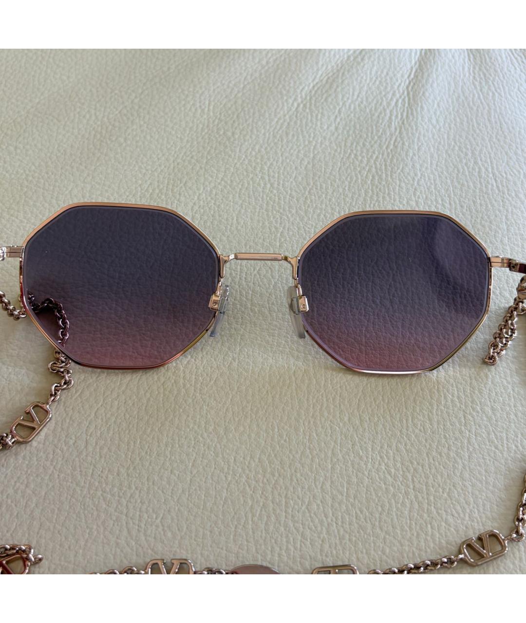 VALENTINO Золотые металлические солнцезащитные очки, фото 6