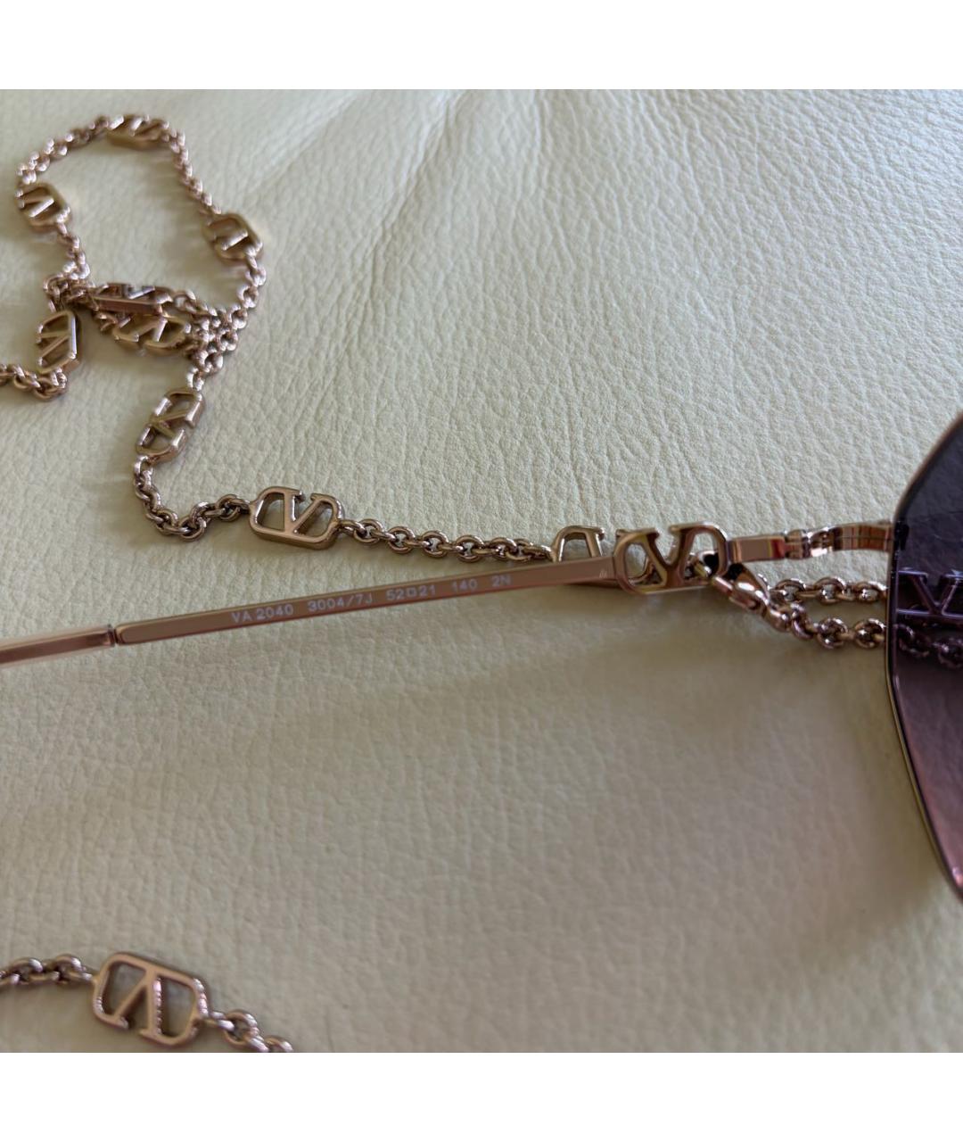 VALENTINO Золотые металлические солнцезащитные очки, фото 4