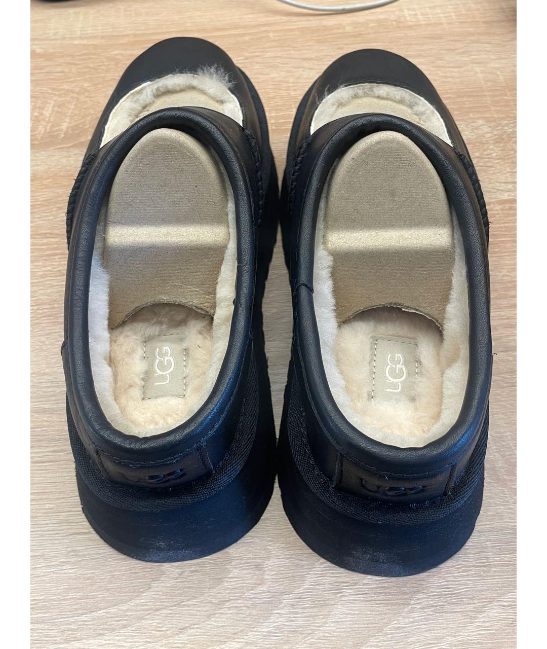 UGG AUSTRALIA Черные кожаные мюли, фото 4