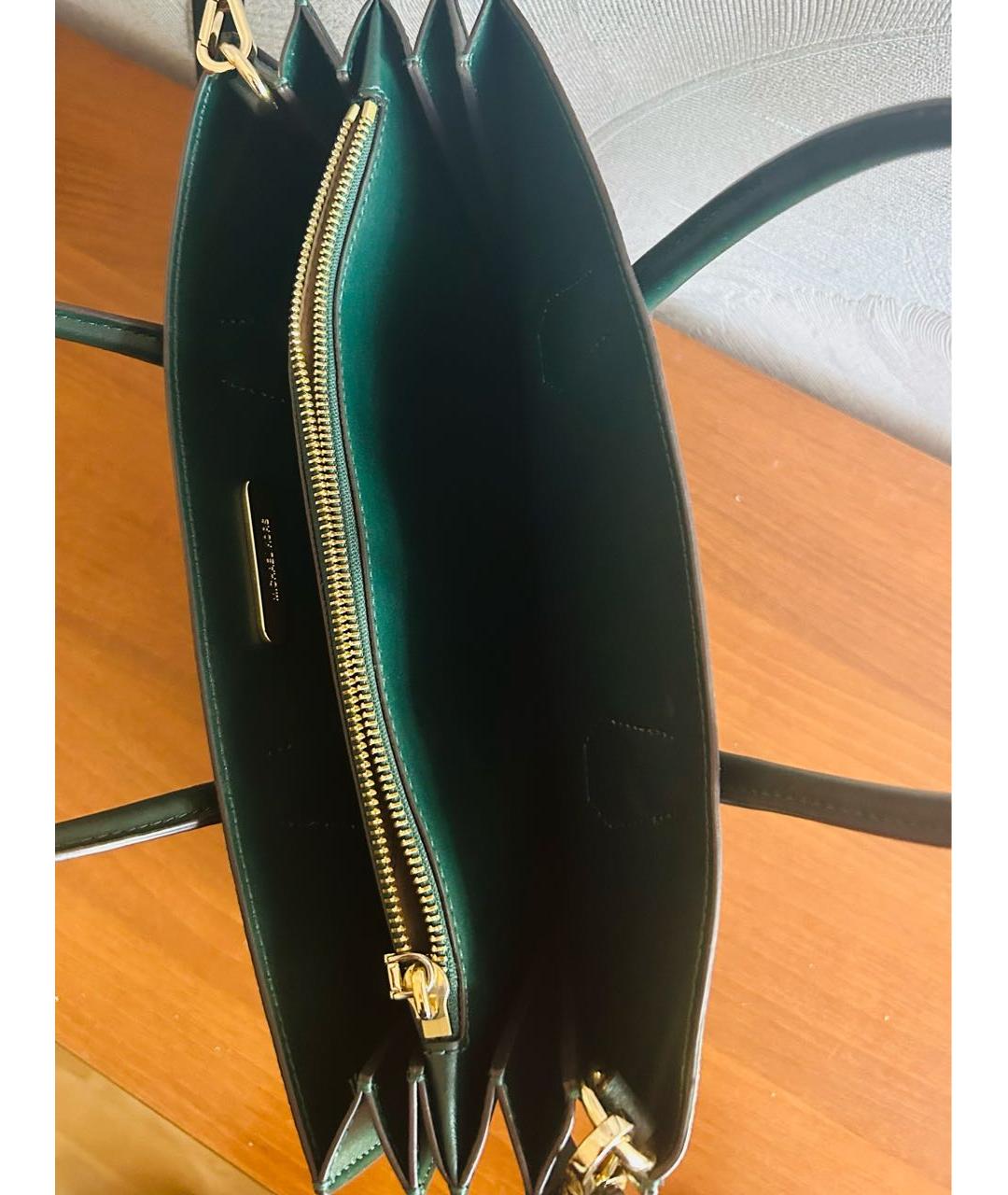 MICHAEL KORS Зеленая кожаная сумка с короткими ручками, фото 4