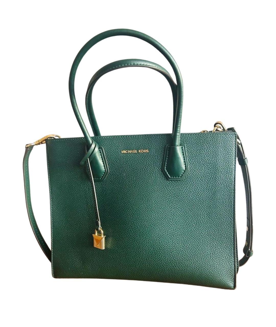 MICHAEL KORS Зеленая кожаная сумка с короткими ручками, фото 1
