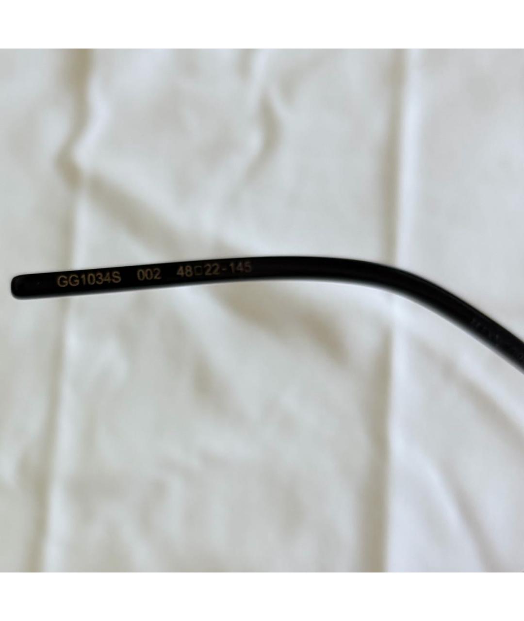 GUCCI Золотые металлические солнцезащитные очки, фото 4