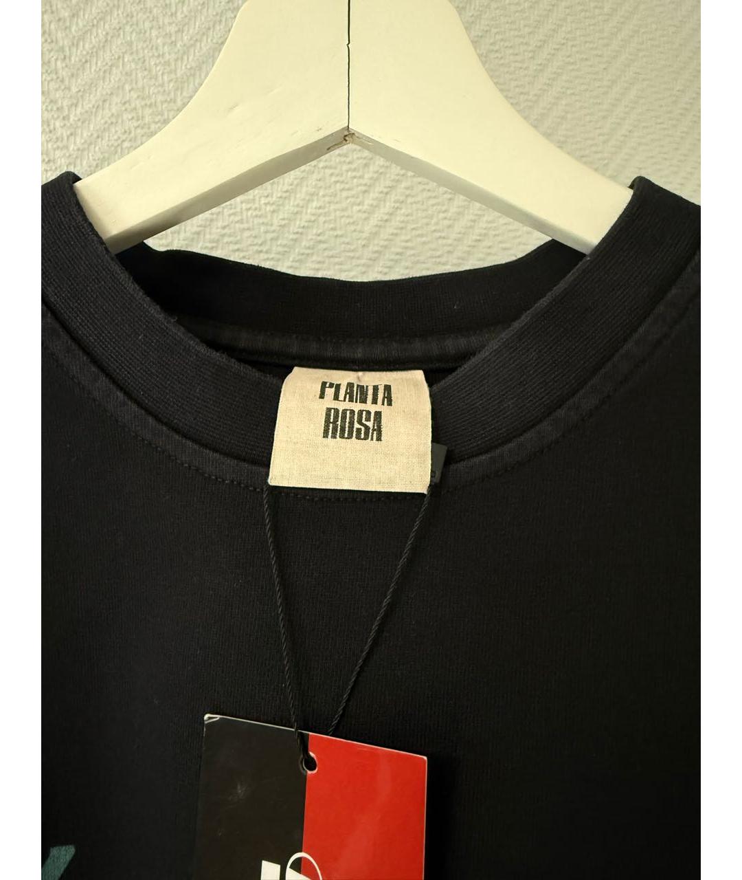PLANTA ROSA Черная хлопковая футболка, фото 6