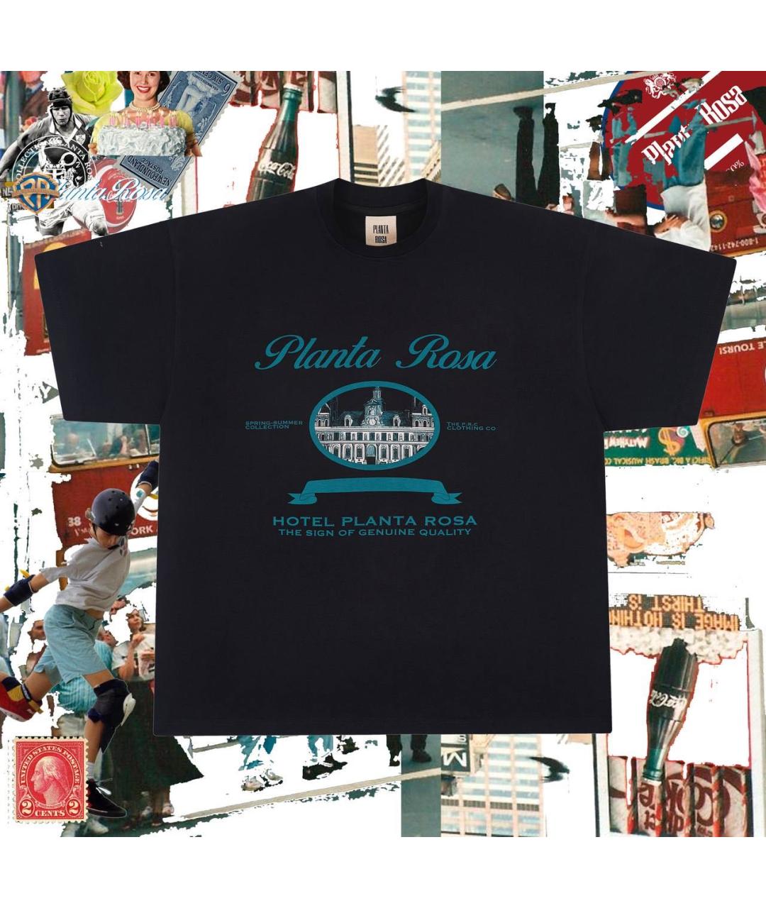 PLANTA ROSA Черная хлопковая футболка, фото 9