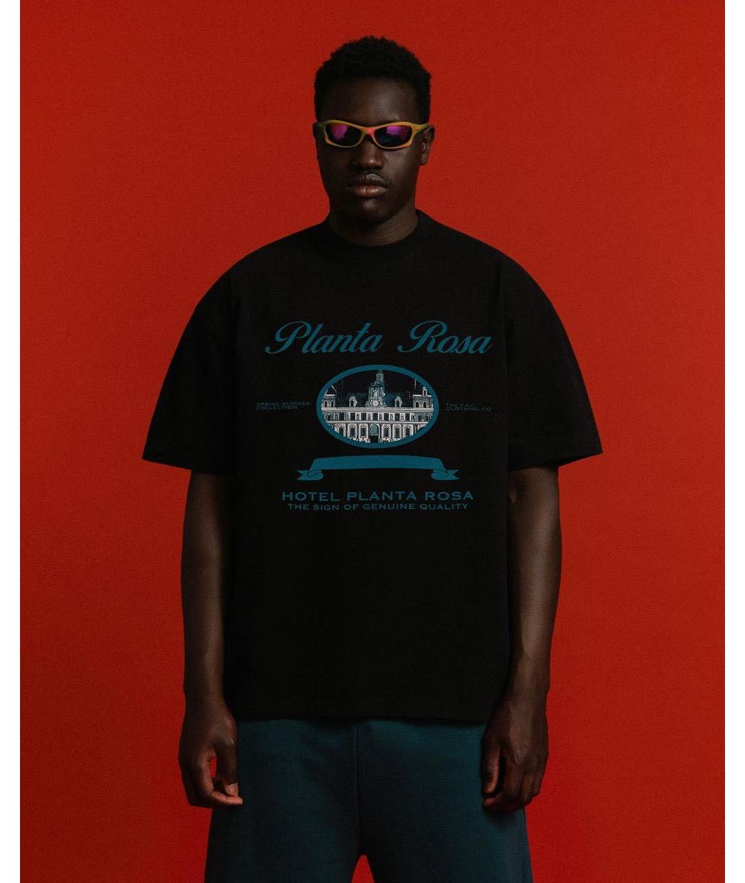 PLANTA ROSA Черная хлопковая футболка, фото 7