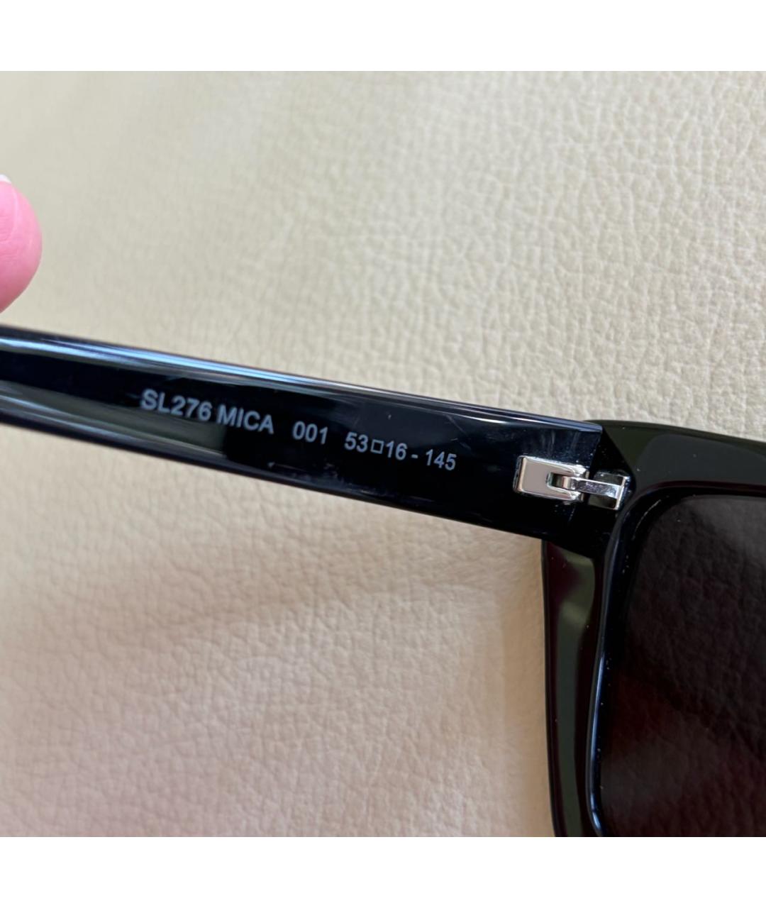 SAINT LAURENT Черные пластиковые солнцезащитные очки, фото 6