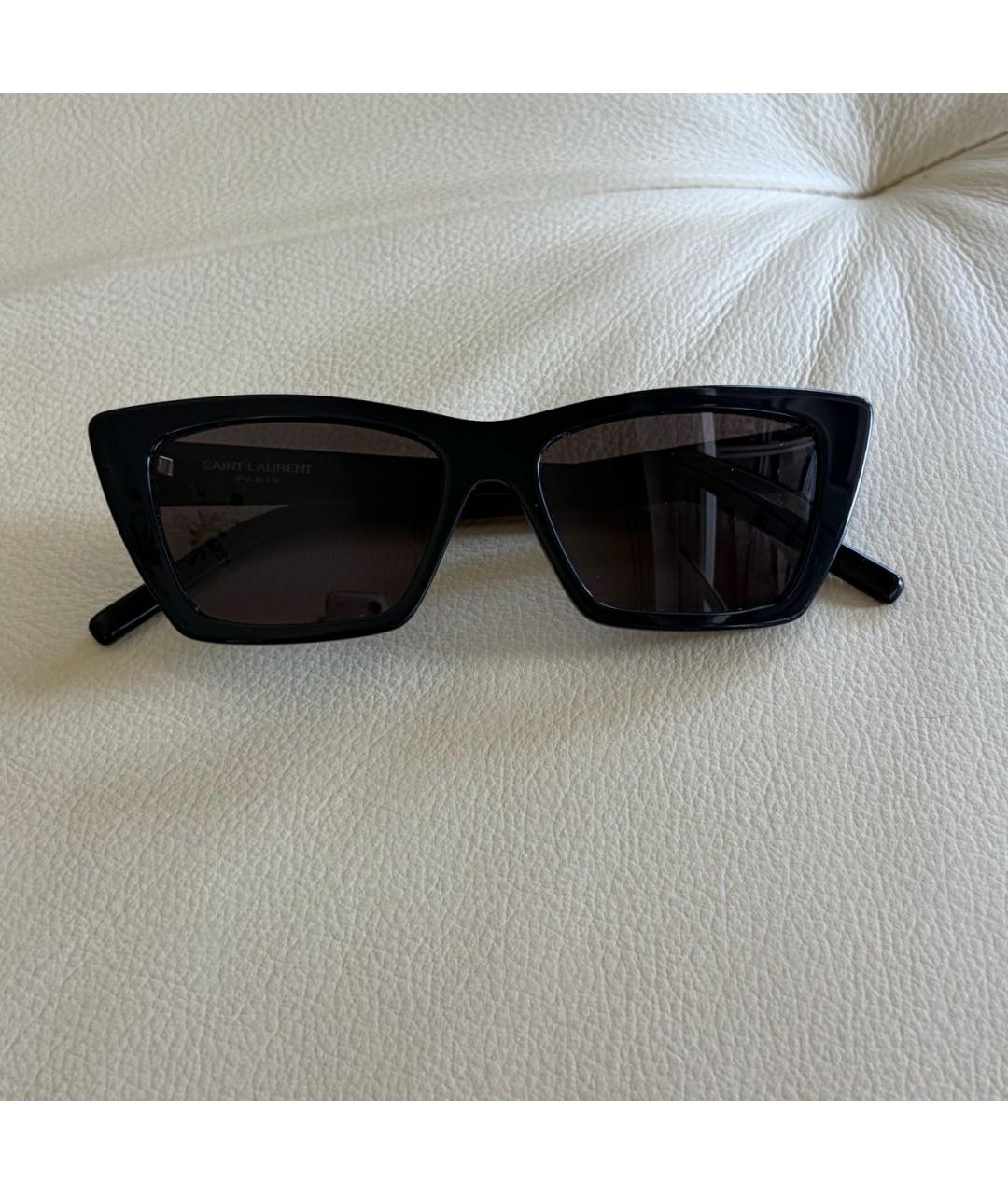 SAINT LAURENT Черные пластиковые солнцезащитные очки, фото 8
