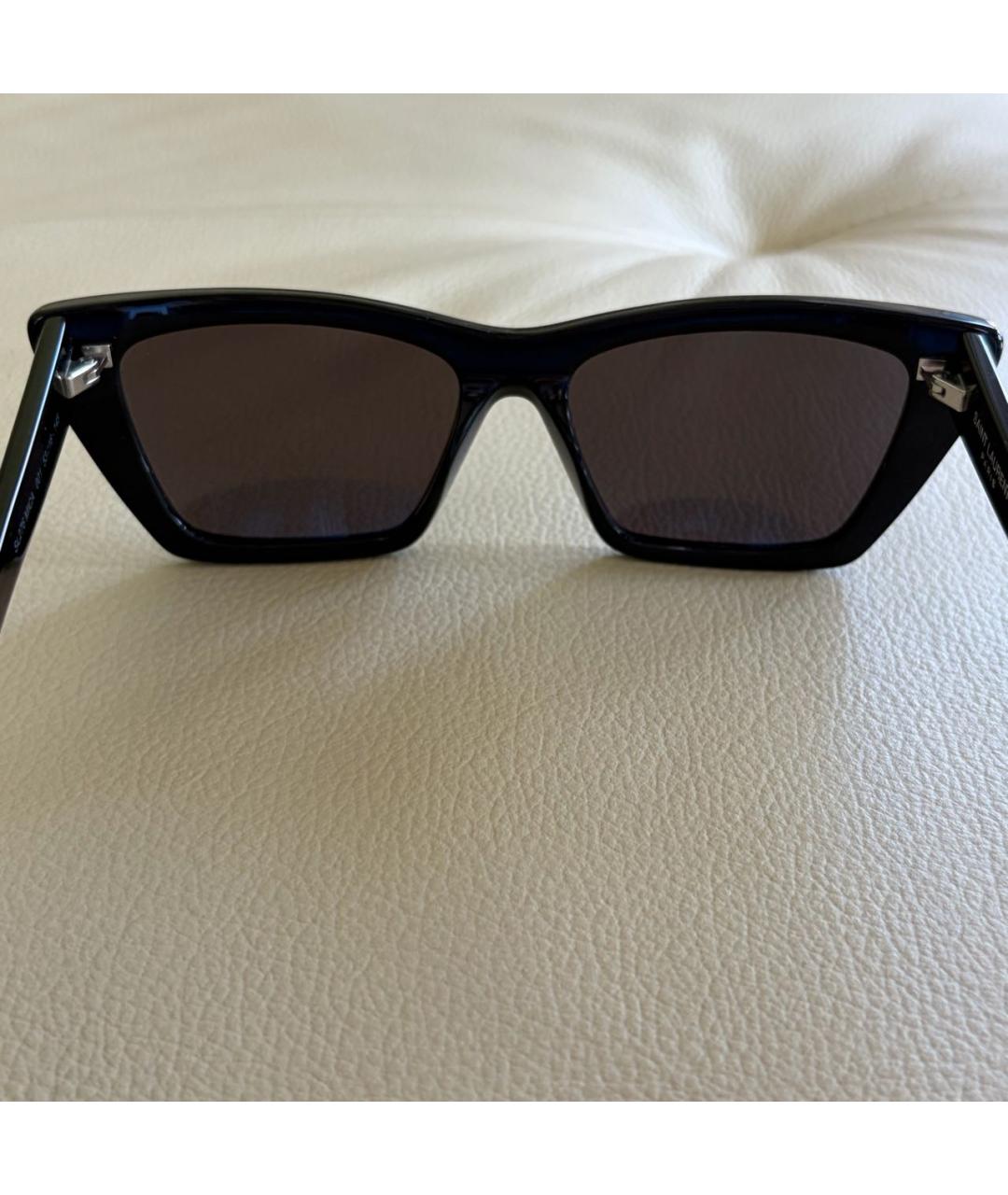 SAINT LAURENT Черные пластиковые солнцезащитные очки, фото 4