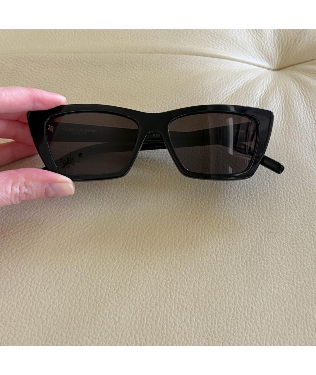 SAINT LAURENT Черные пластиковые солнцезащитные очки, фото 7