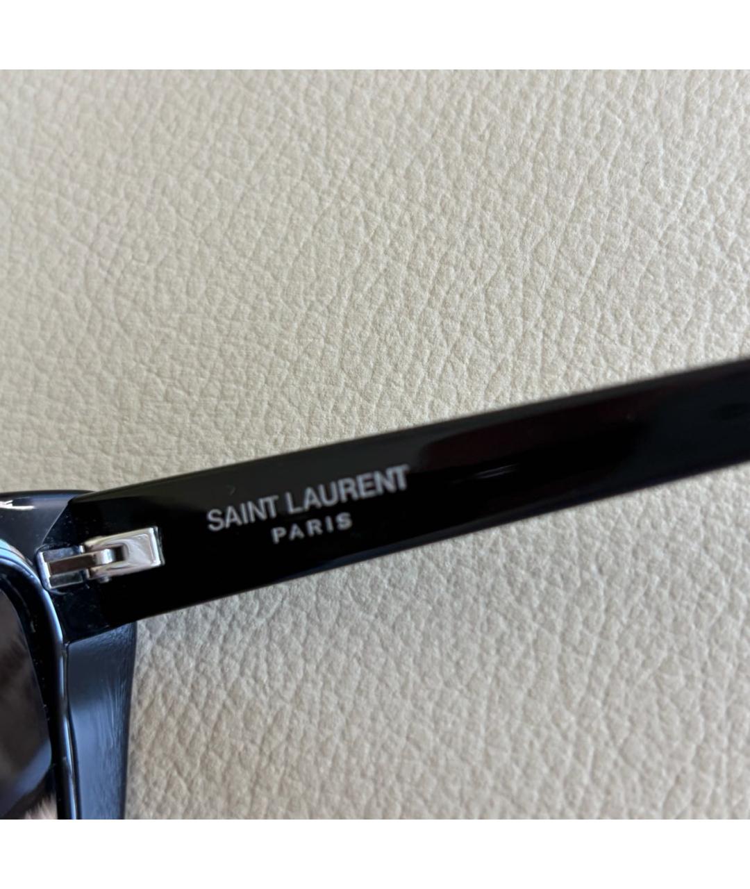 SAINT LAURENT Черные пластиковые солнцезащитные очки, фото 5