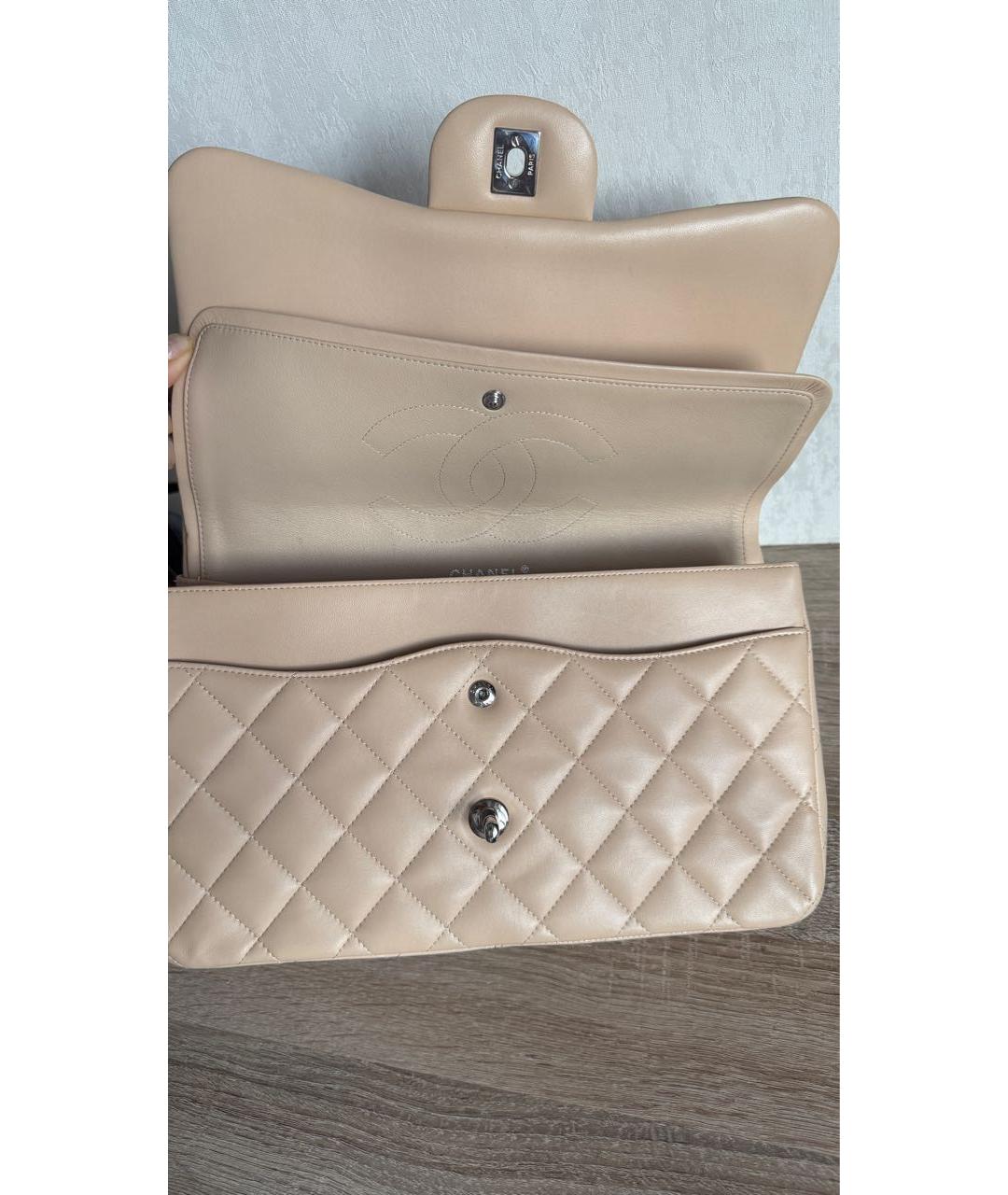 CHANEL Бежевая кожаная сумка через плечо, фото 7