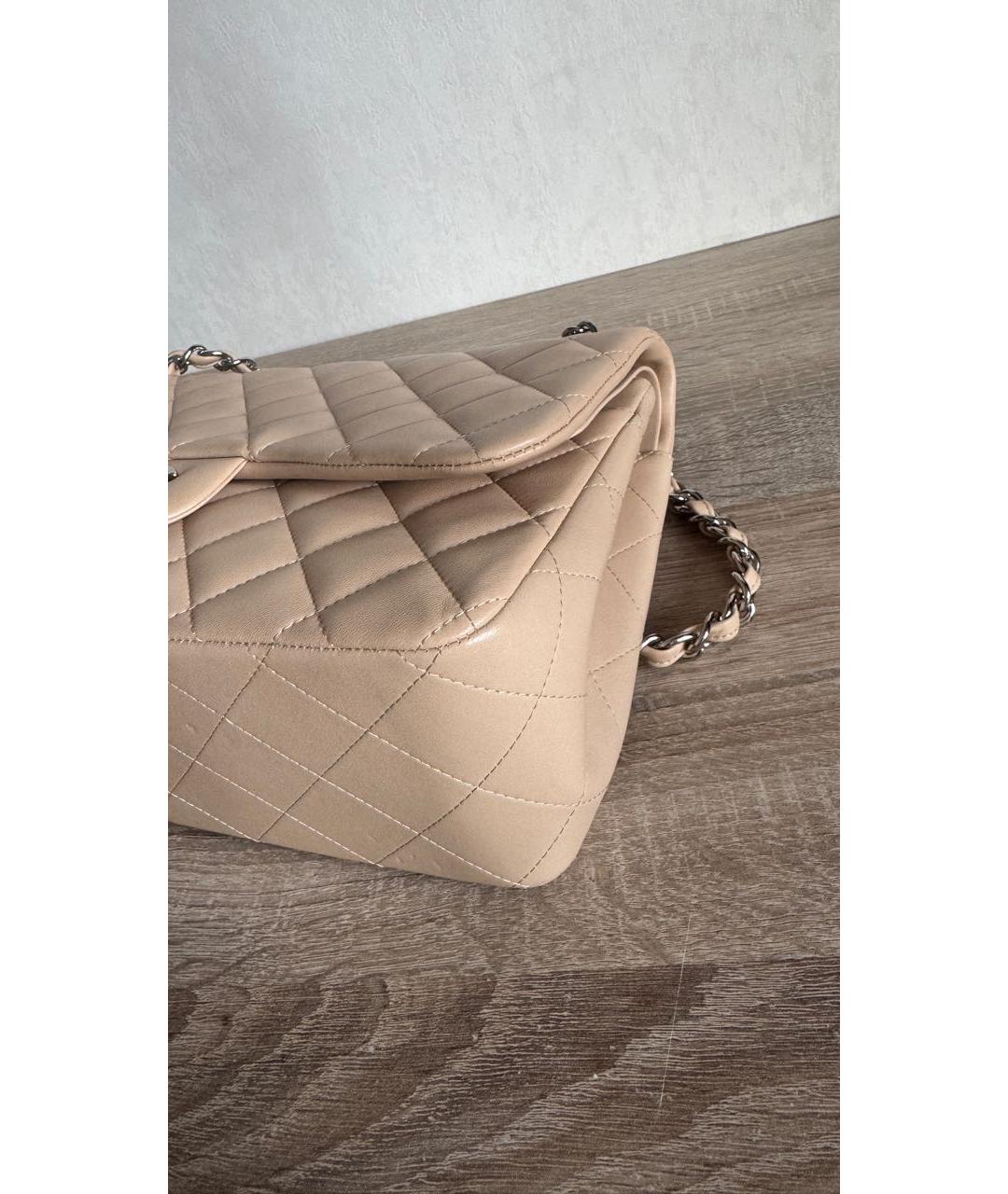 CHANEL Бежевая кожаная сумка через плечо, фото 3