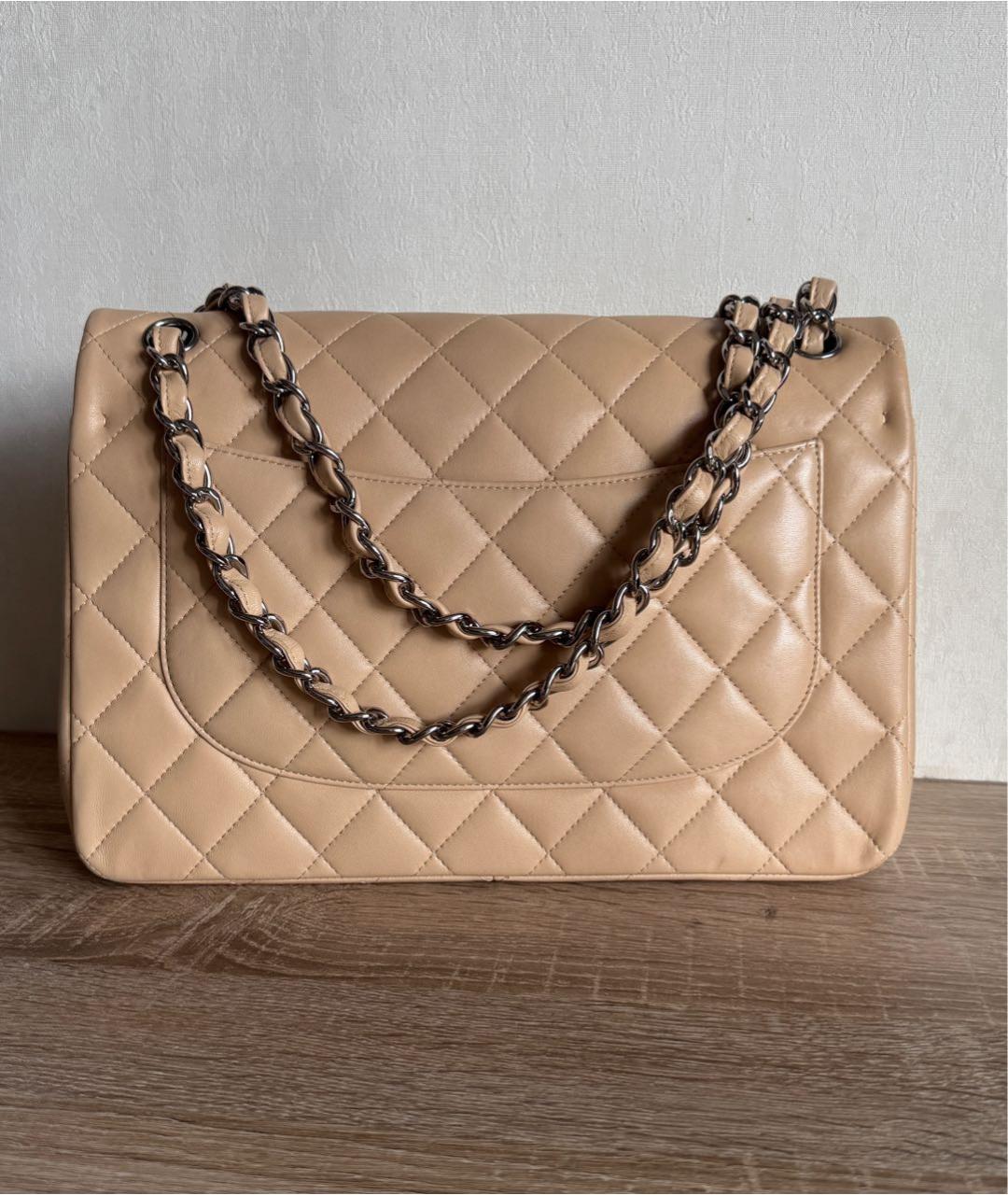 CHANEL Бежевая кожаная сумка через плечо, фото 2