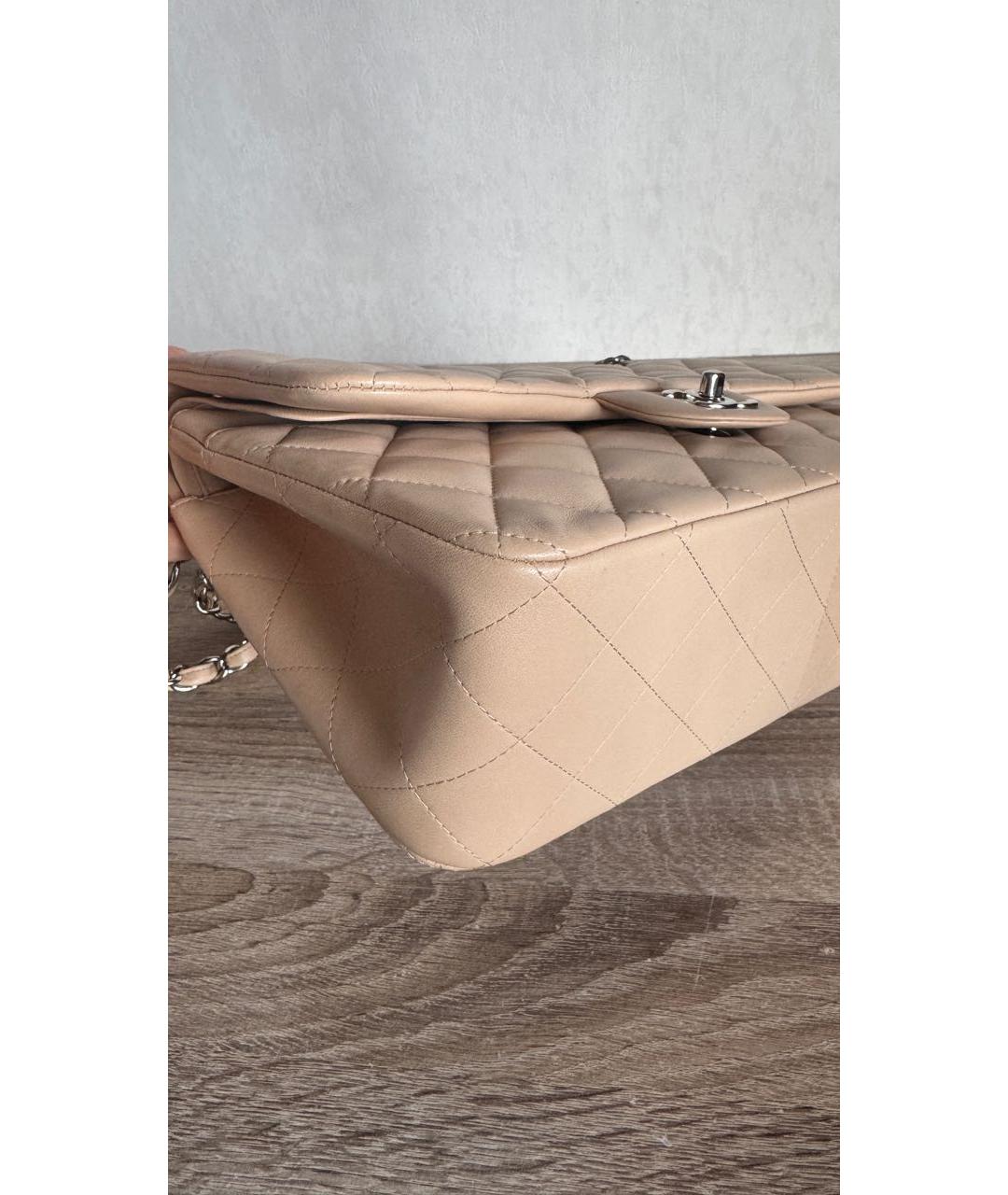 CHANEL Бежевая кожаная сумка через плечо, фото 4